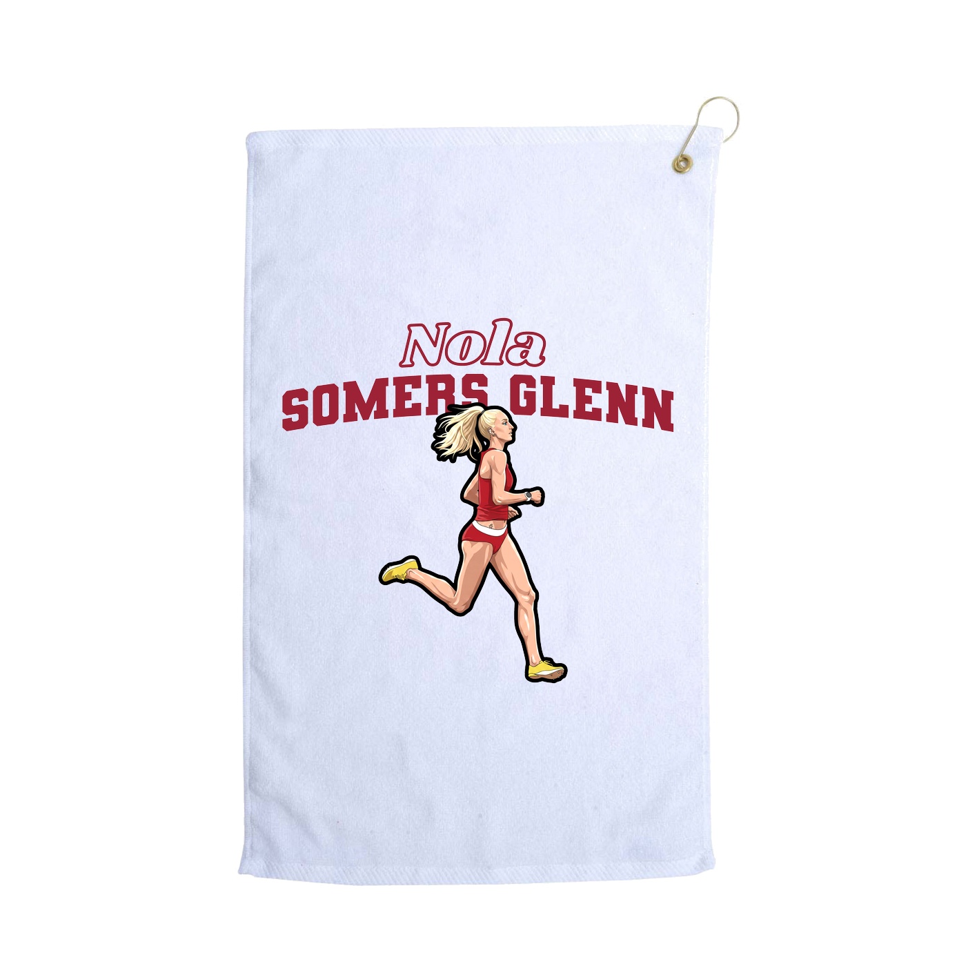 Golf Towel — Name Arch in White