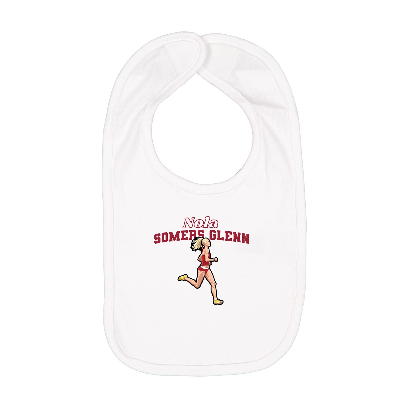 Infant Bib — Name Arch in White