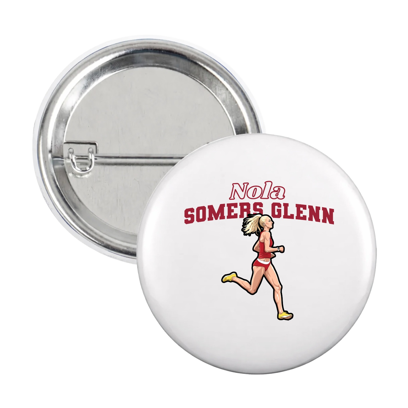 Game Day Button — Name Arch in White