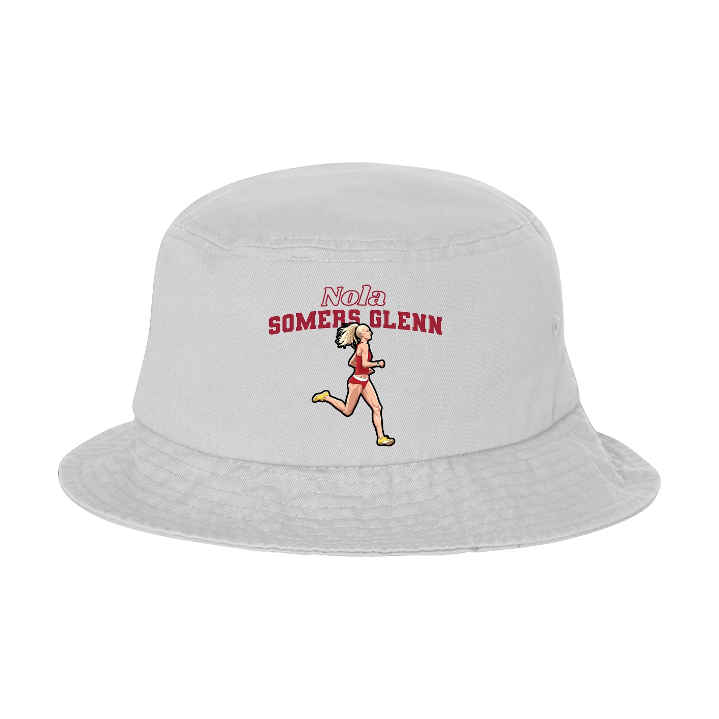Bucket Cap — Name Arch in White