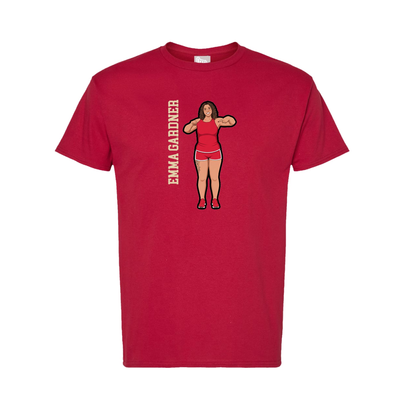 Tee — Name Vertical in Crimson