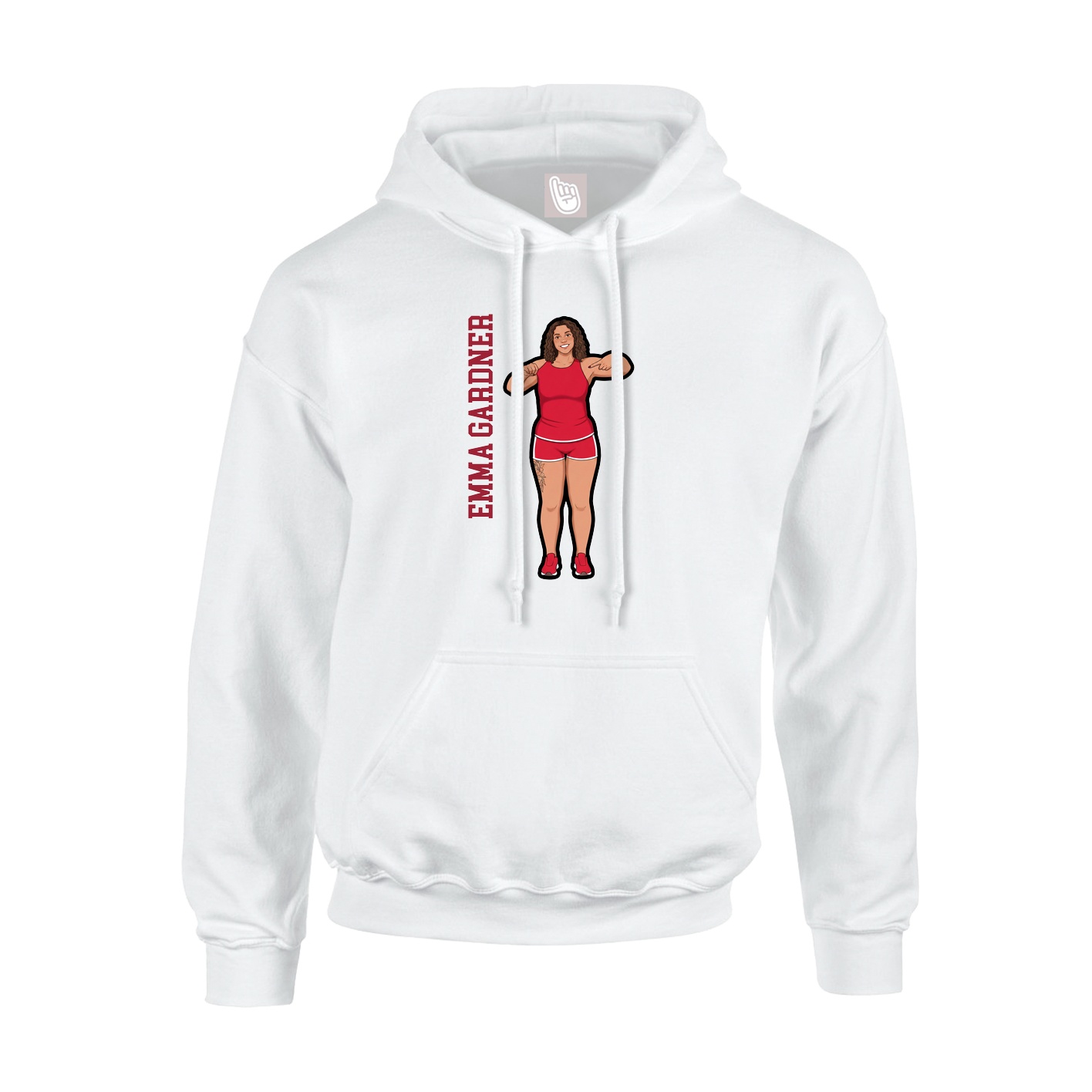 Youth Hoodie — Name Vertical in White