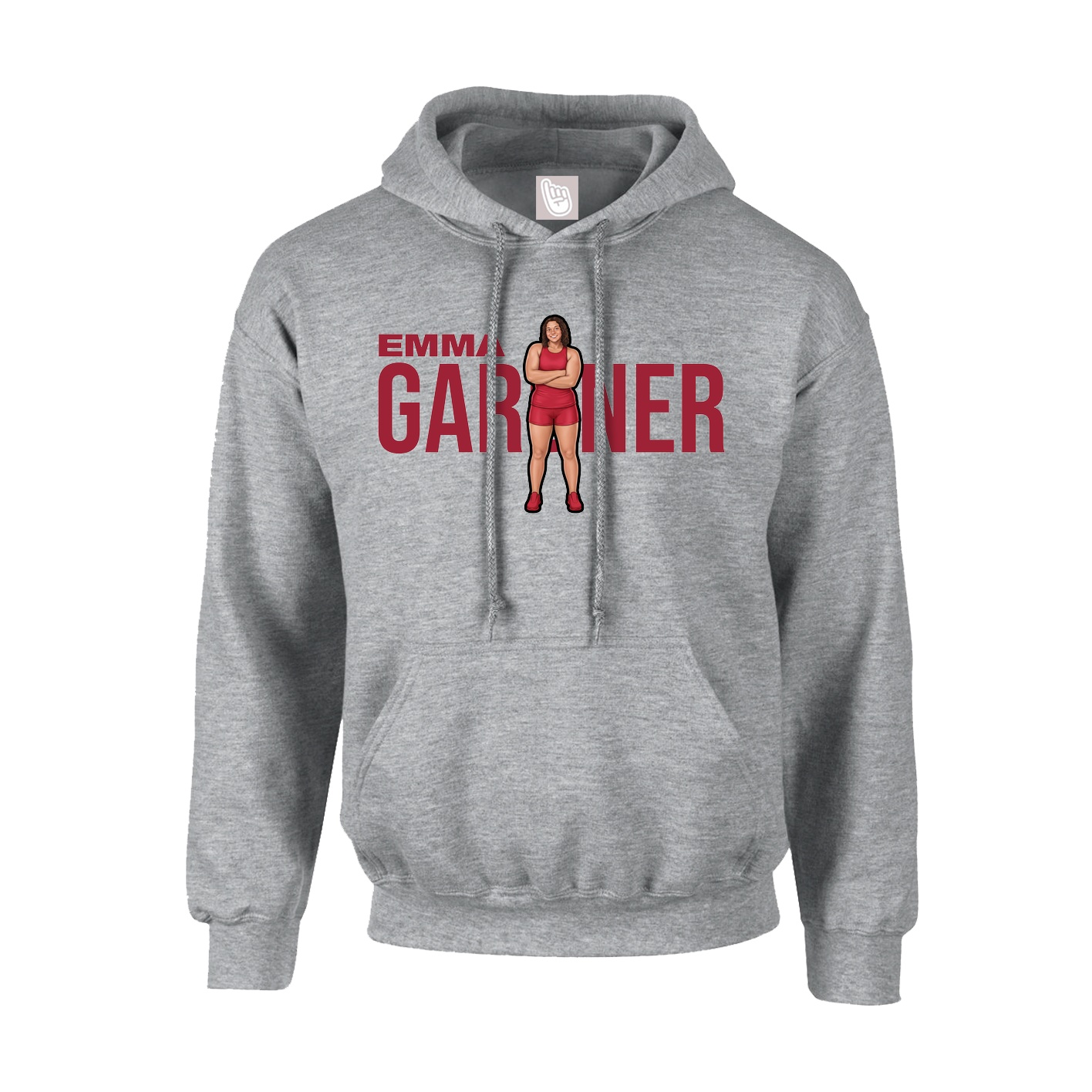 Hoodie — Player Name in Grey