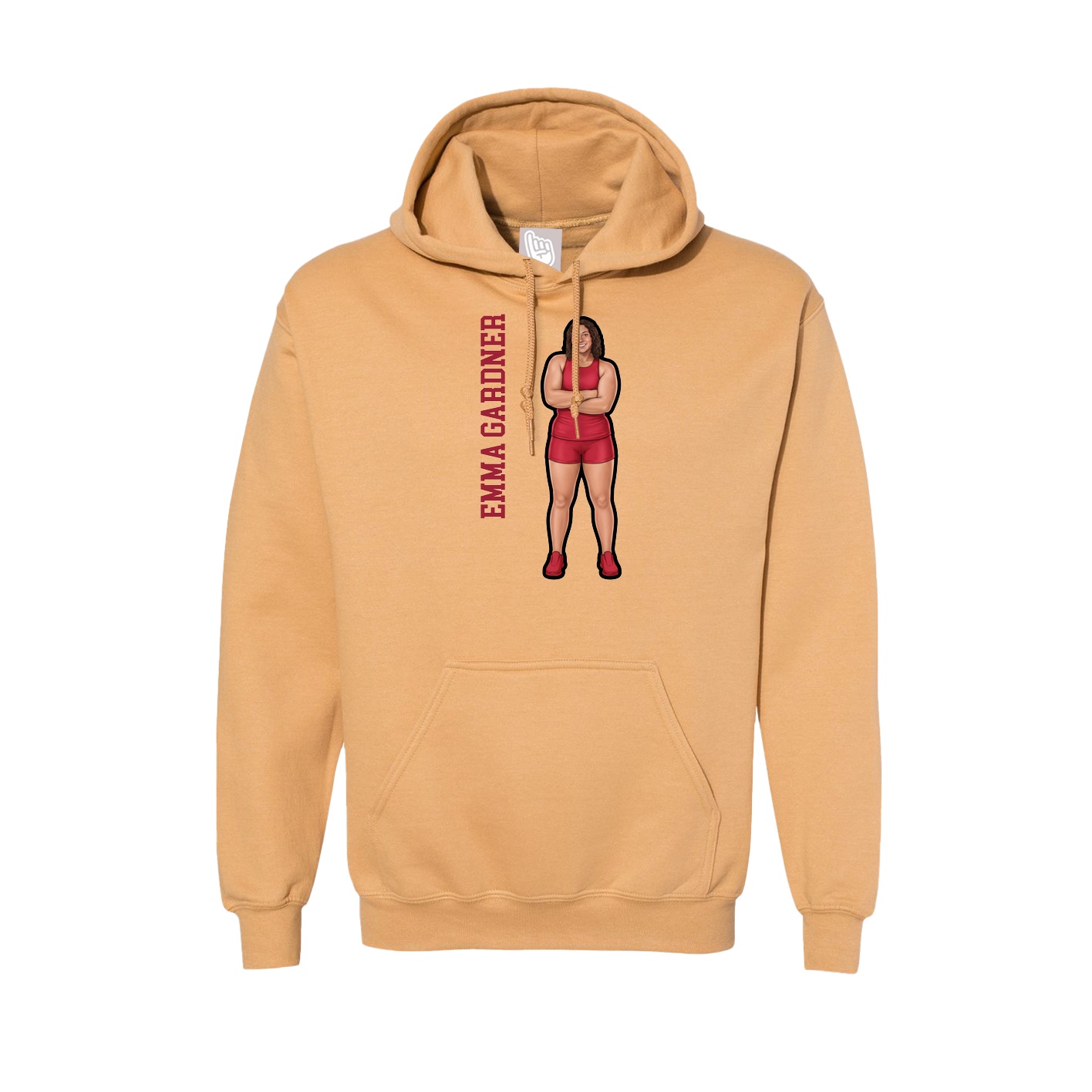 Hoodie — Name Vertical in Vegas Gold