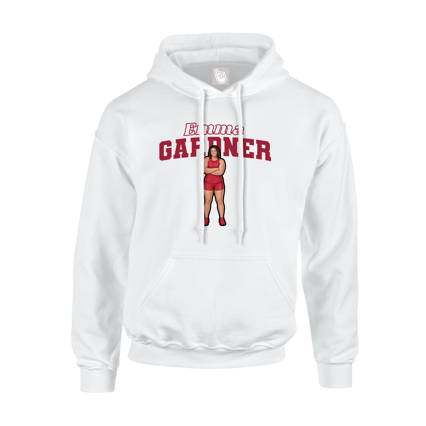 Hoodie — Name Arch in White