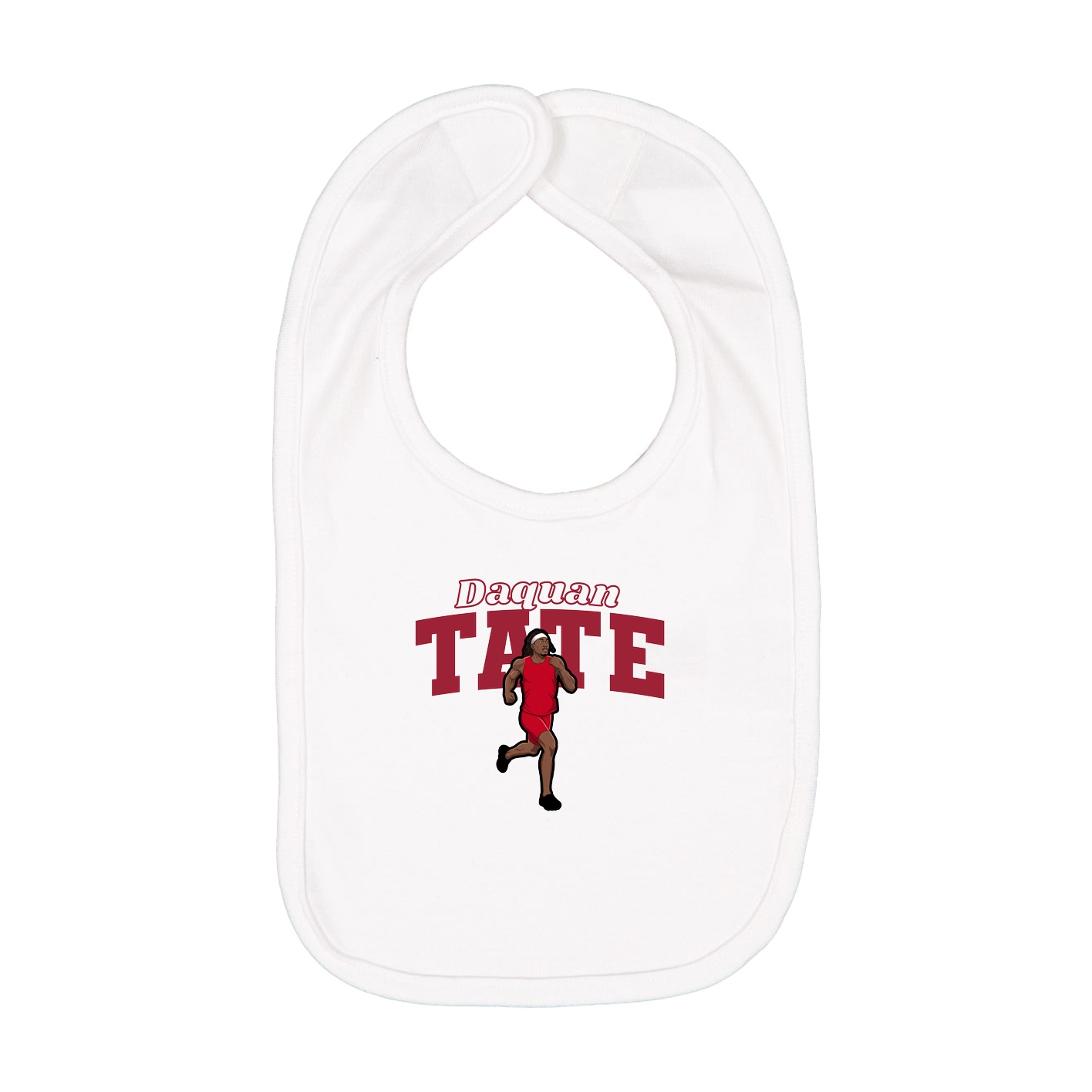 Infant Bib — Name Arch in White