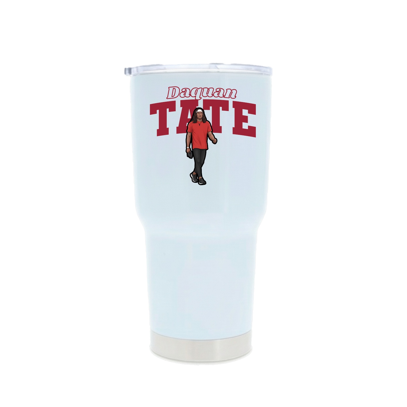 30oz Stainless Steel Tumbler — Name Arch in White