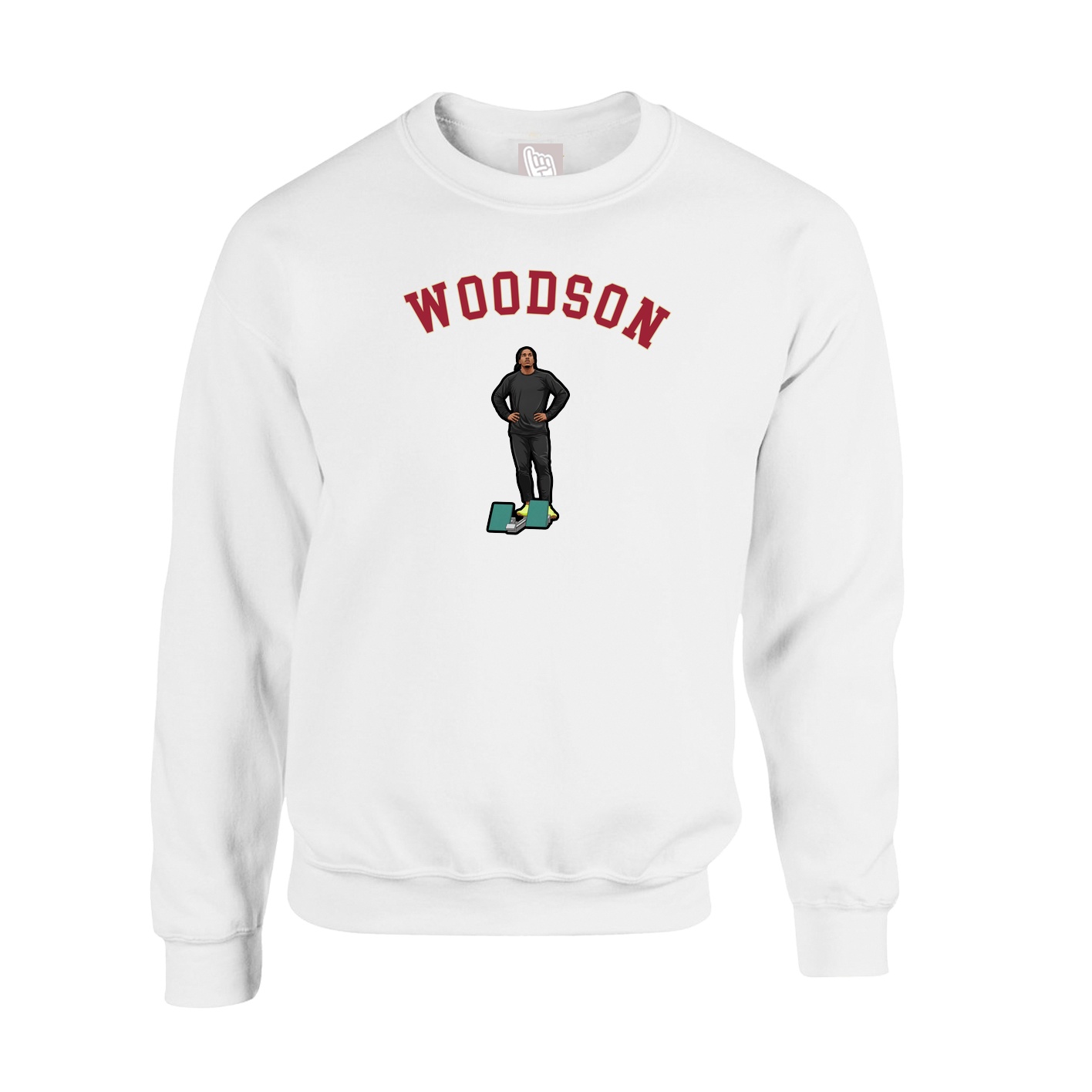 Fleece Crew — Shirsey Arch in White