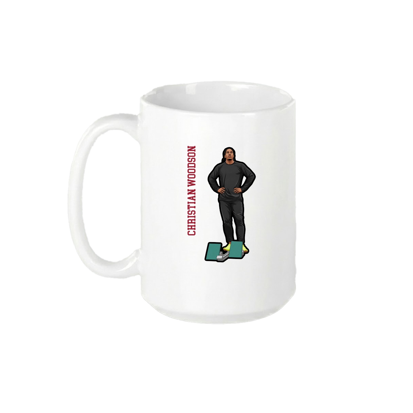 15oz Coffee Mug — Name Vertical in White