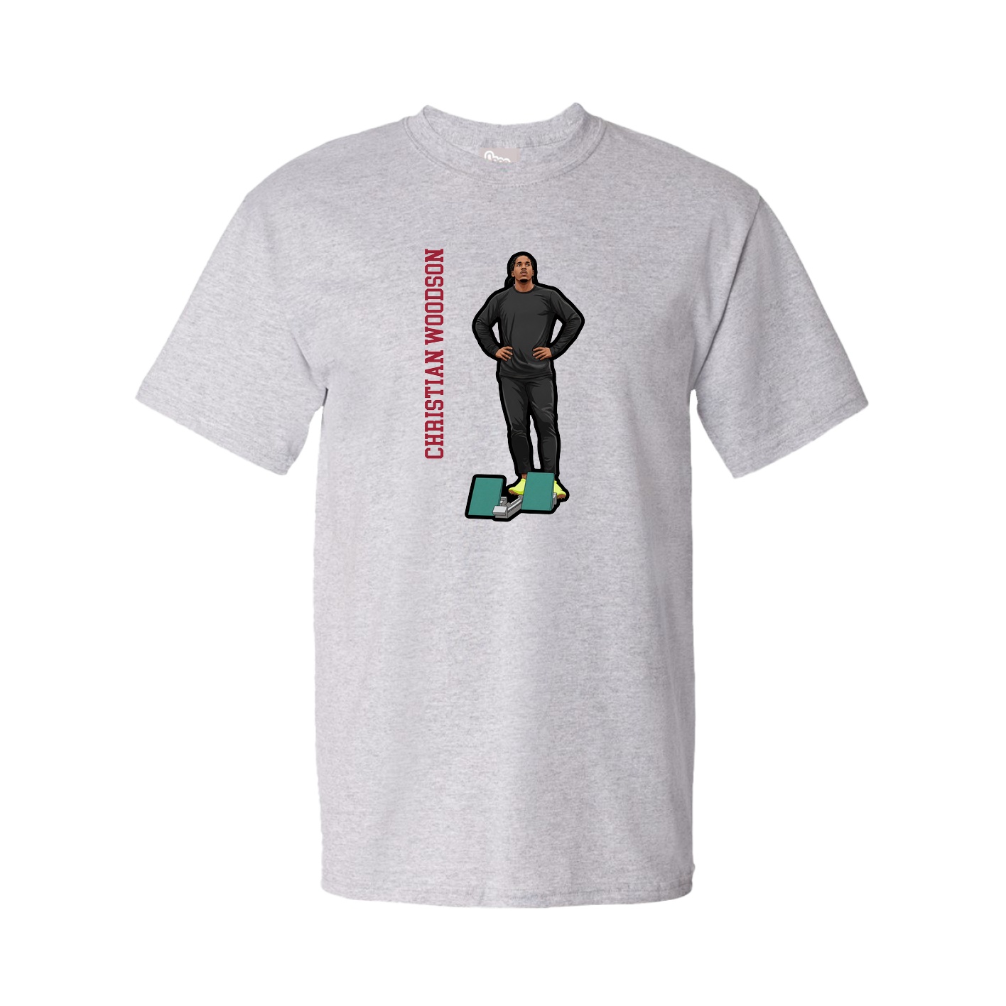 Tee — Name Vertical in Grey