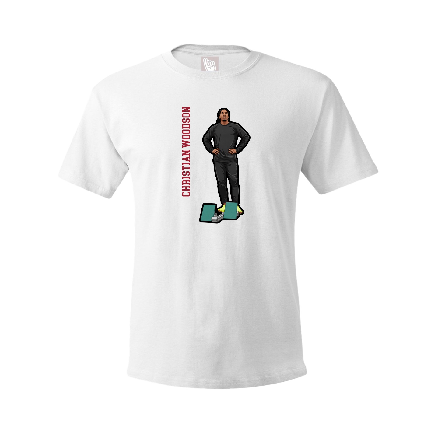 Youth Tee — Name Vertical in White