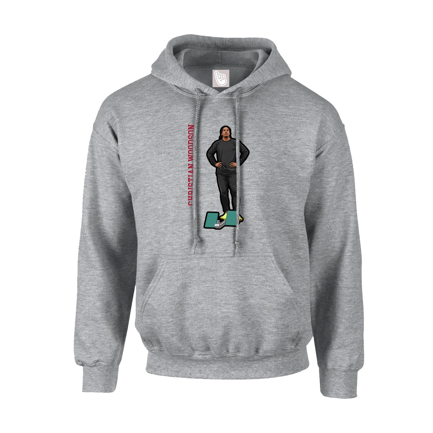 Hoodie — Name Vertical in Grey