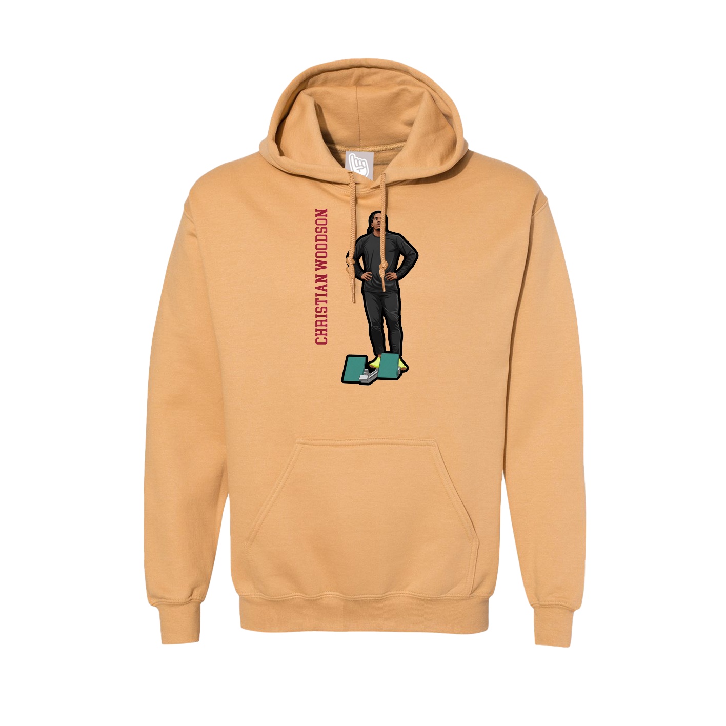 Hoodie — Name Vertical in Vegas Gold