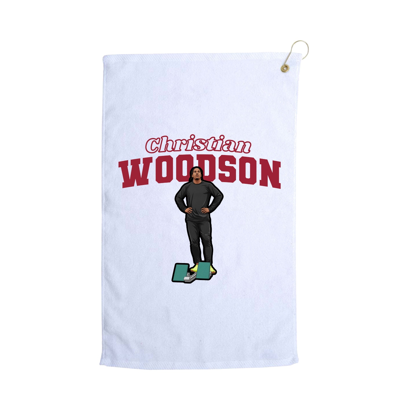 Golf Towel — Name Arch in White