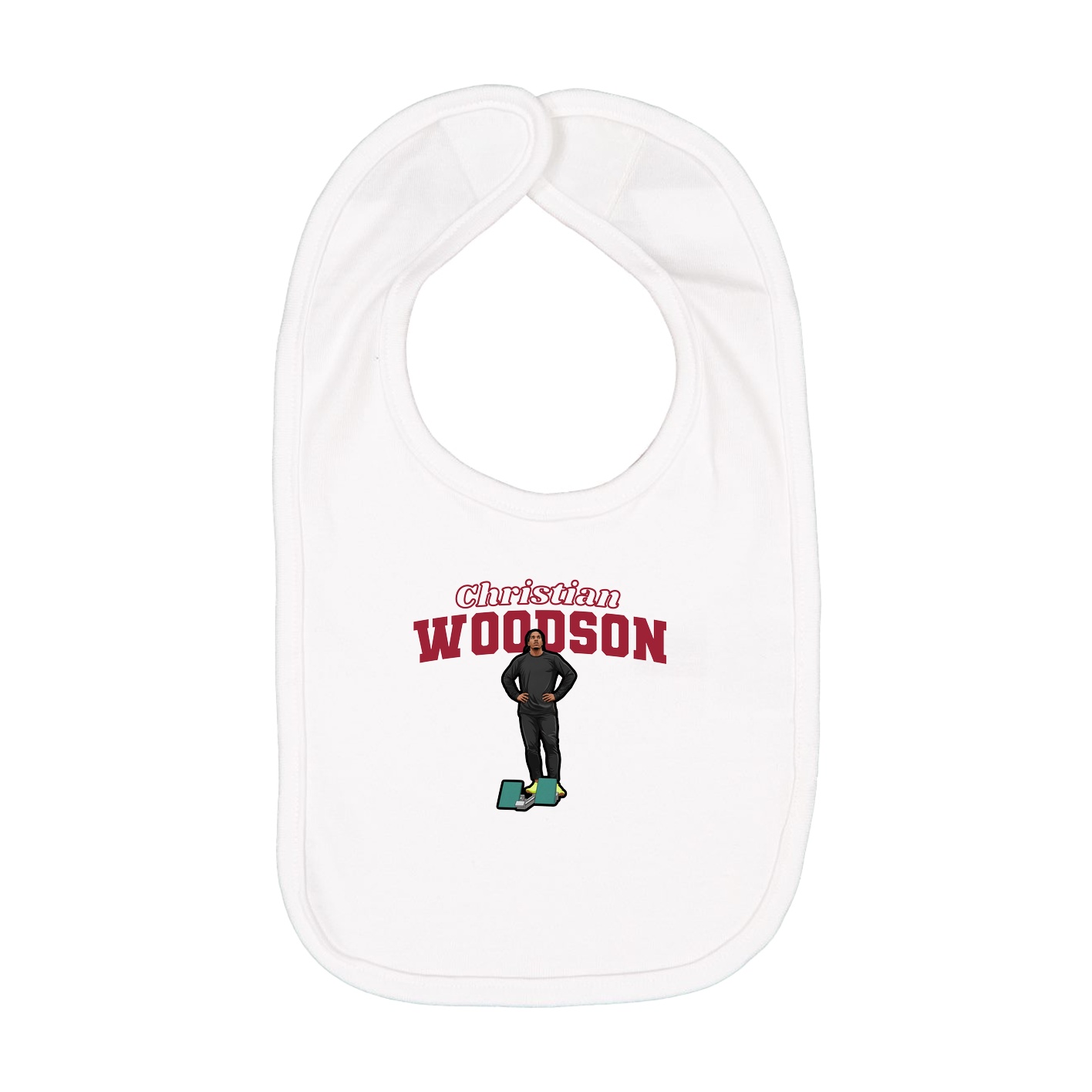 Infant Bib — Name Arch in White