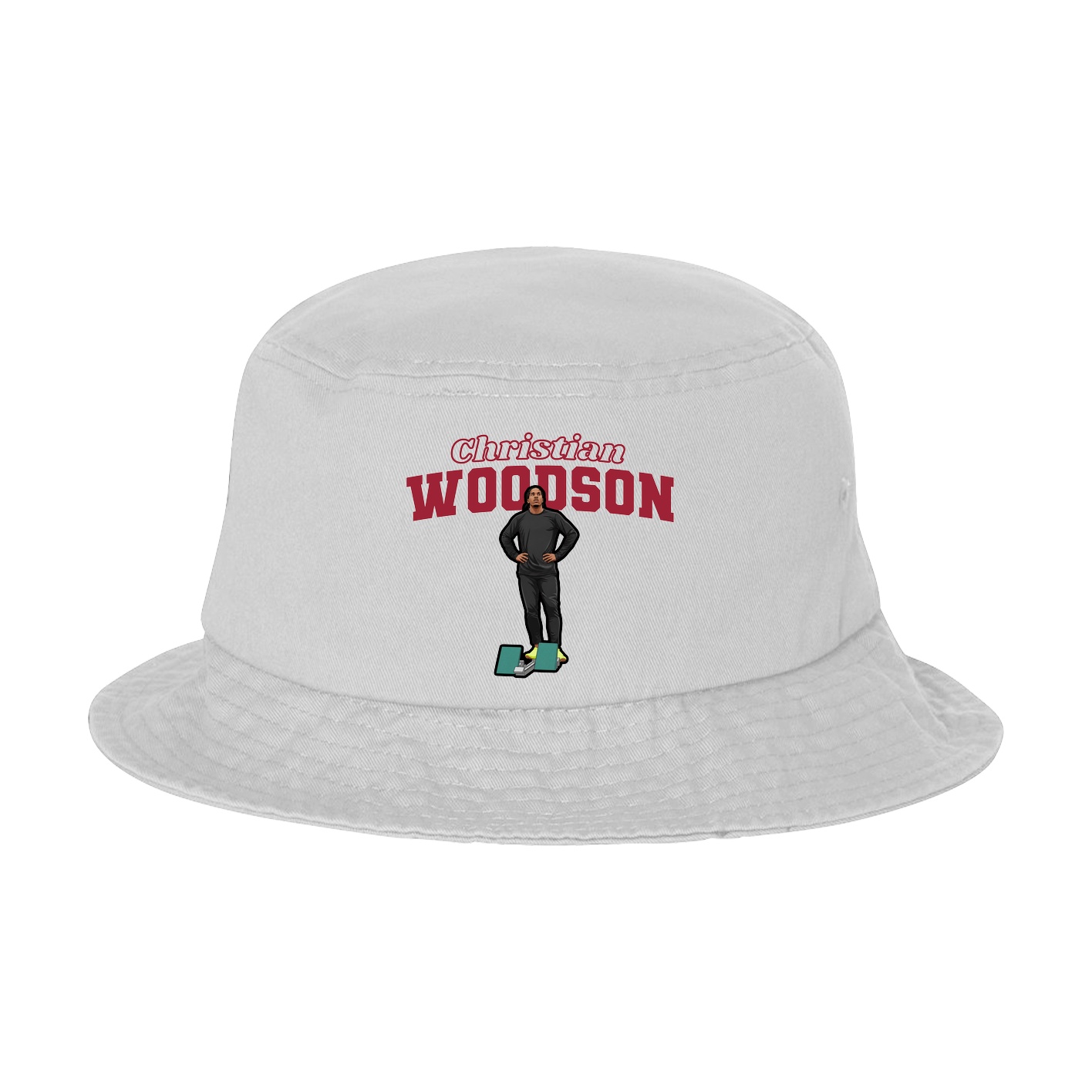 Bucket Cap — Name Arch in White