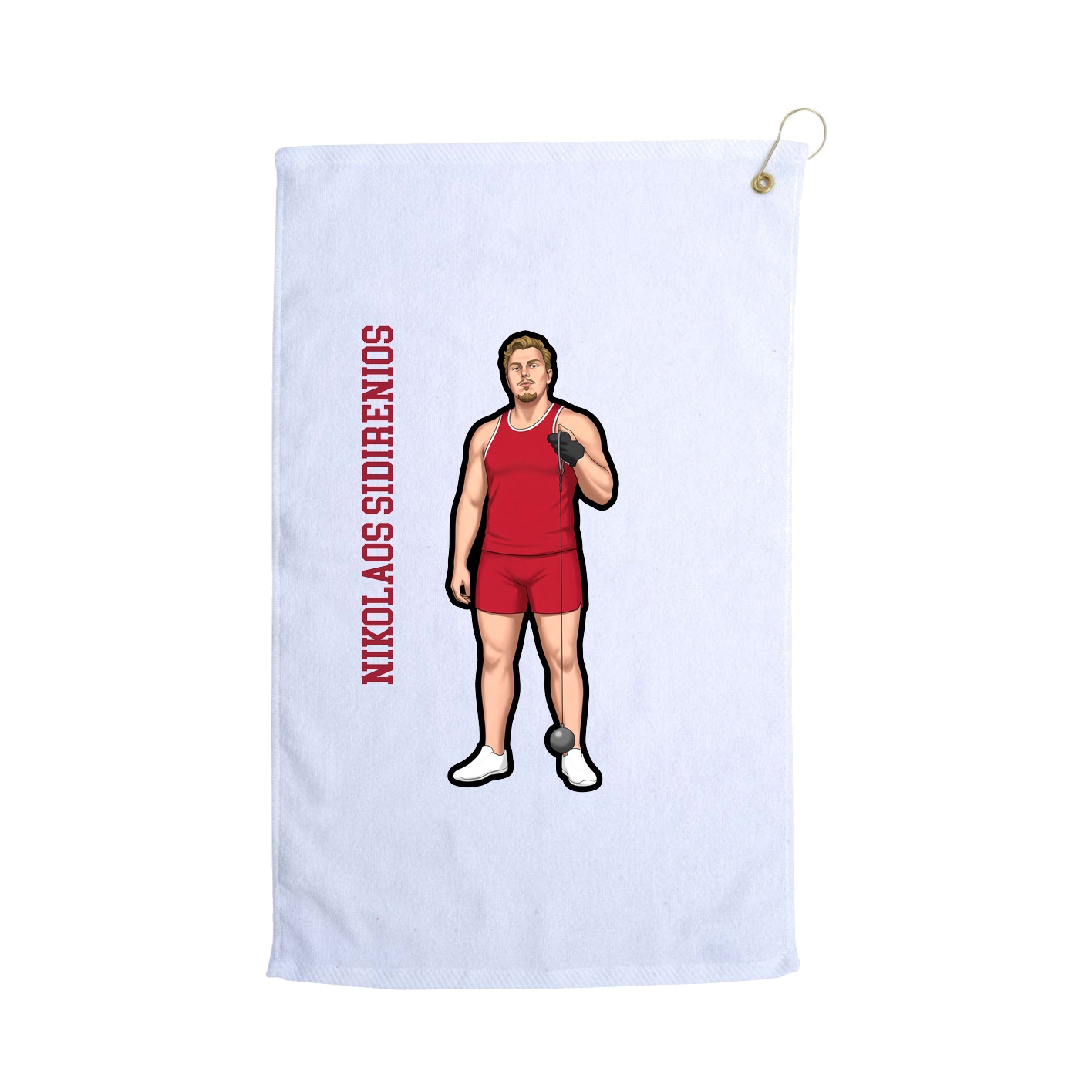 Golf Towel — Name Vertical in White