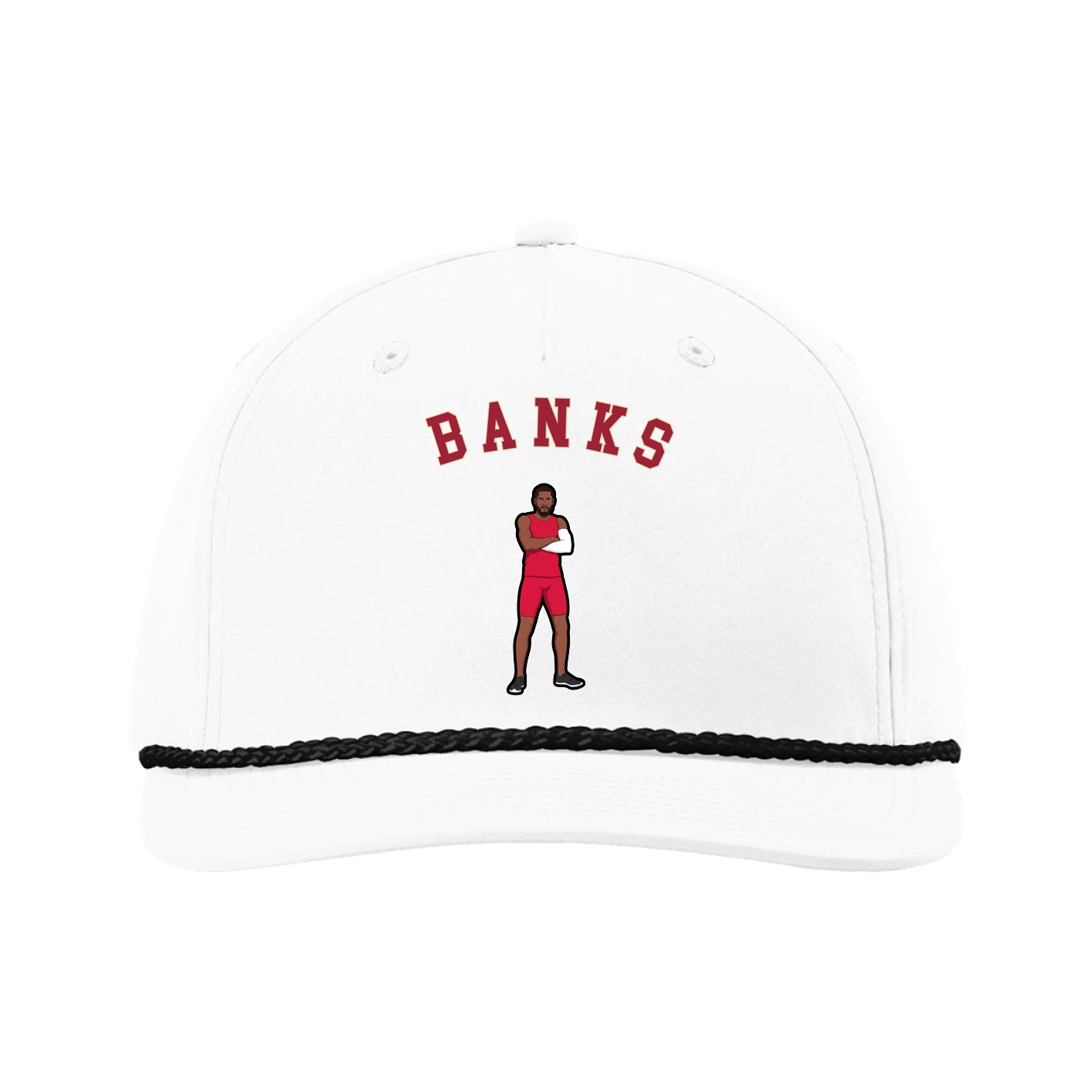 Five-Panel Classic Rope Cap — Shirsey Arch in White