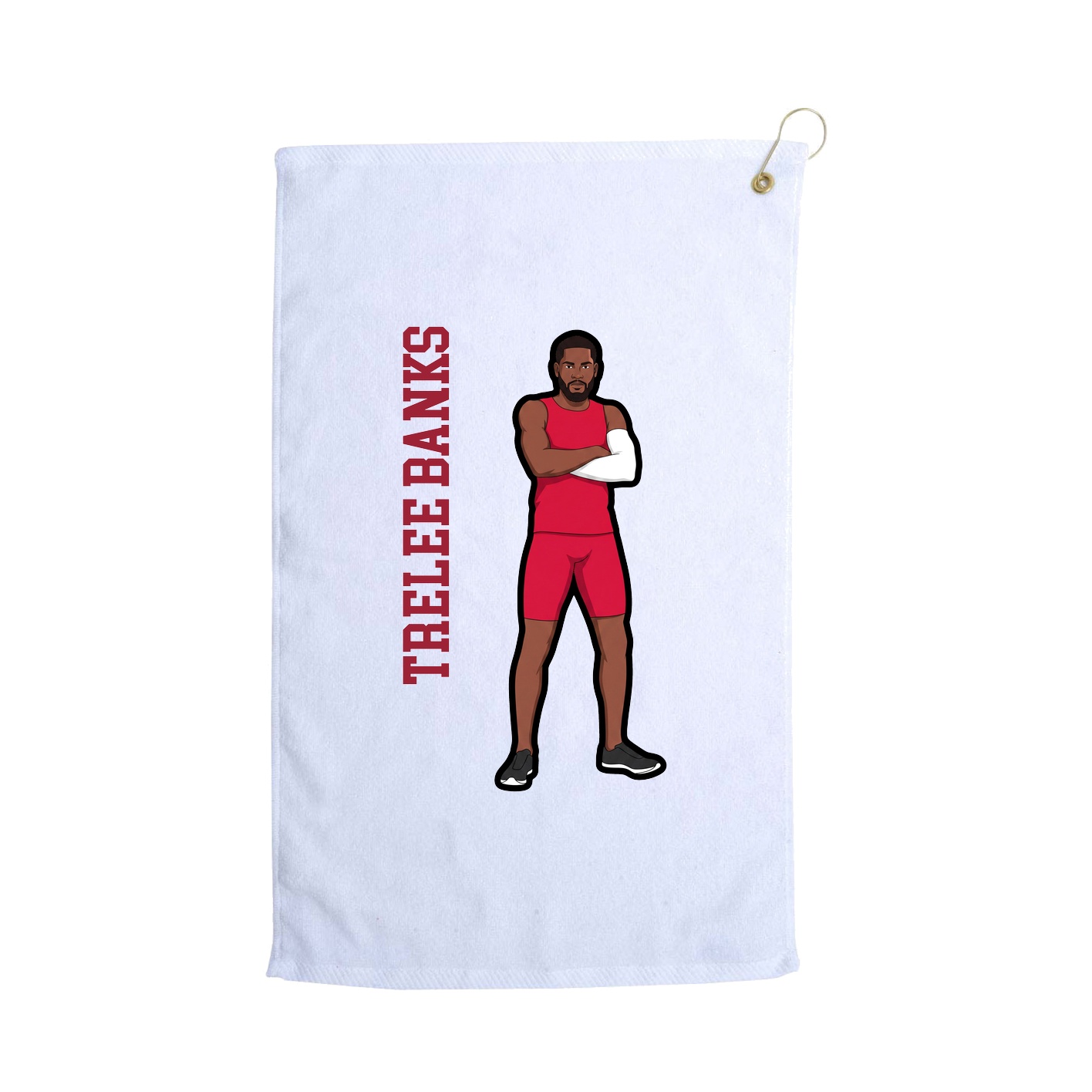 Golf Towel — Name Vertical in White