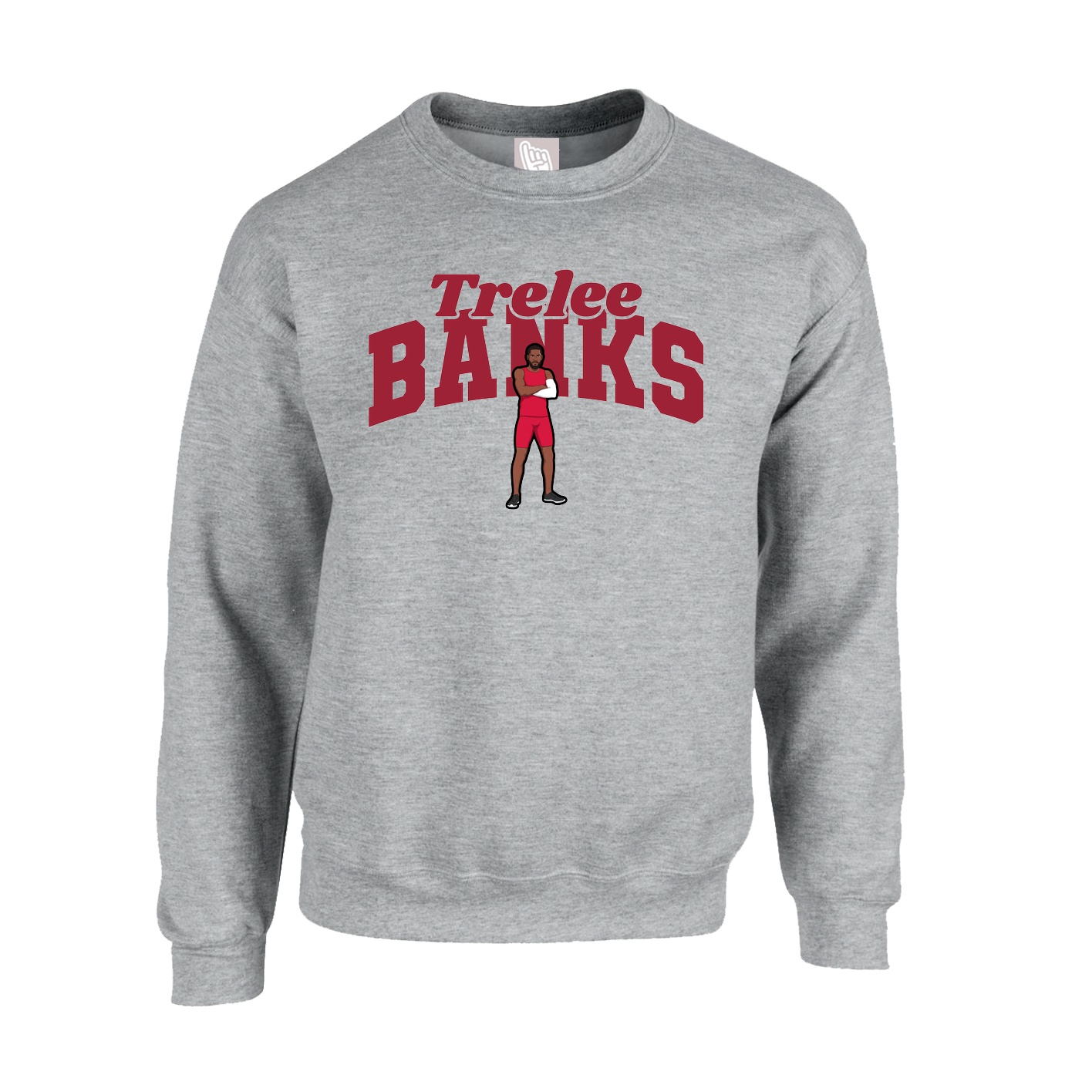 Fleece Crew — Signature Arch in Grey