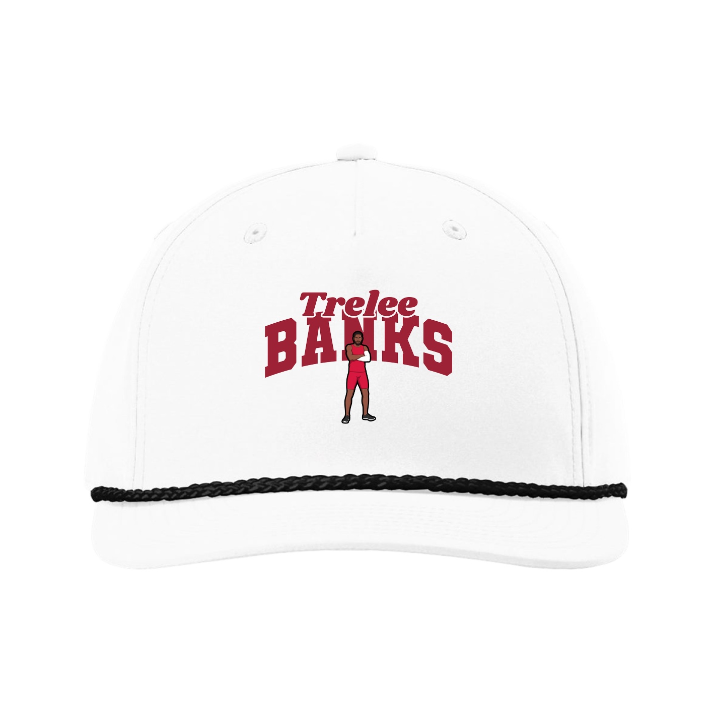 Five-Panel Classic Rope Cap — Signature Arch in White