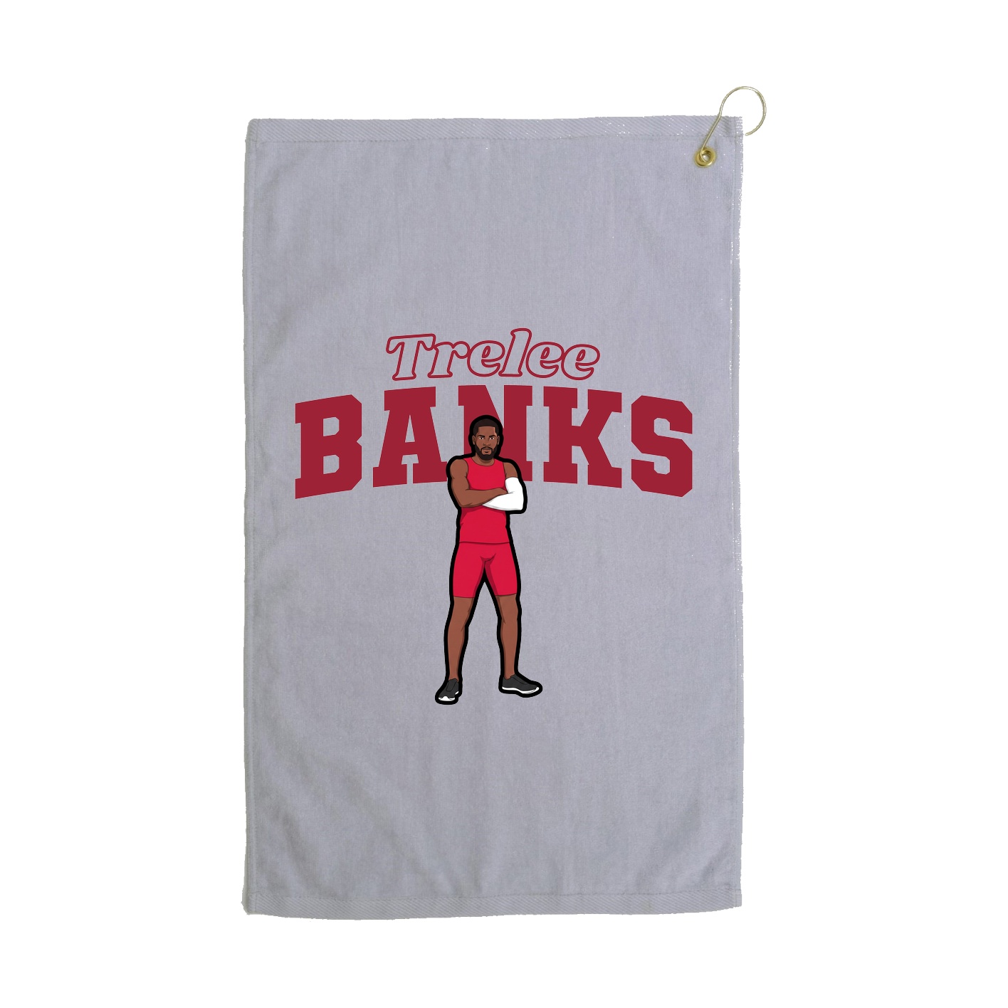 Golf Towel — Name Arch in Grey