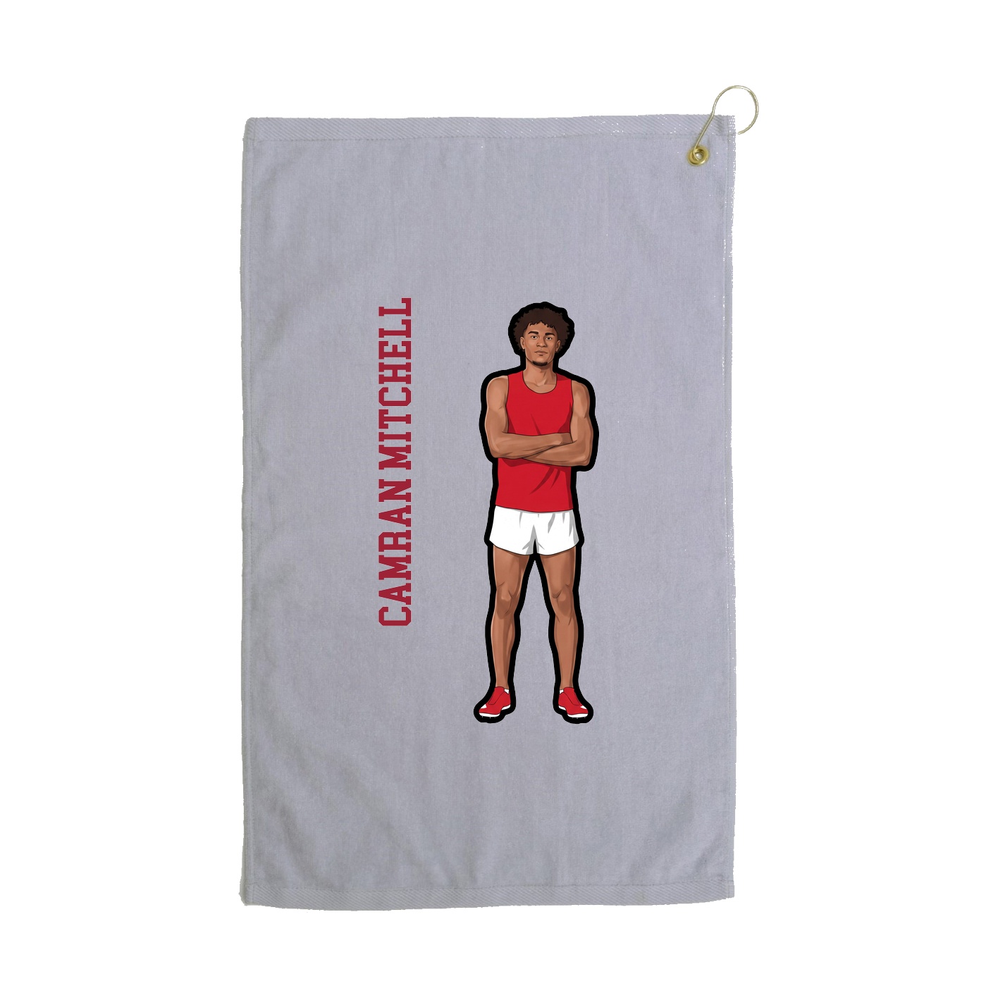 Golf Towel — Name Vertical in Grey