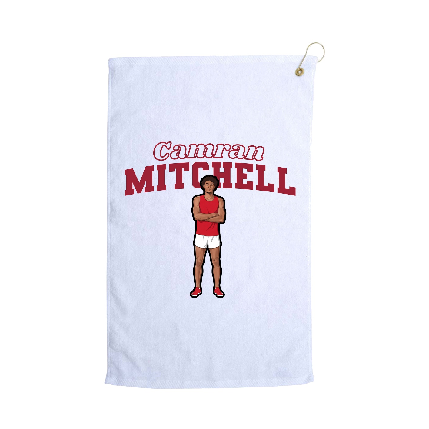 Golf Towel — Name Arch in White