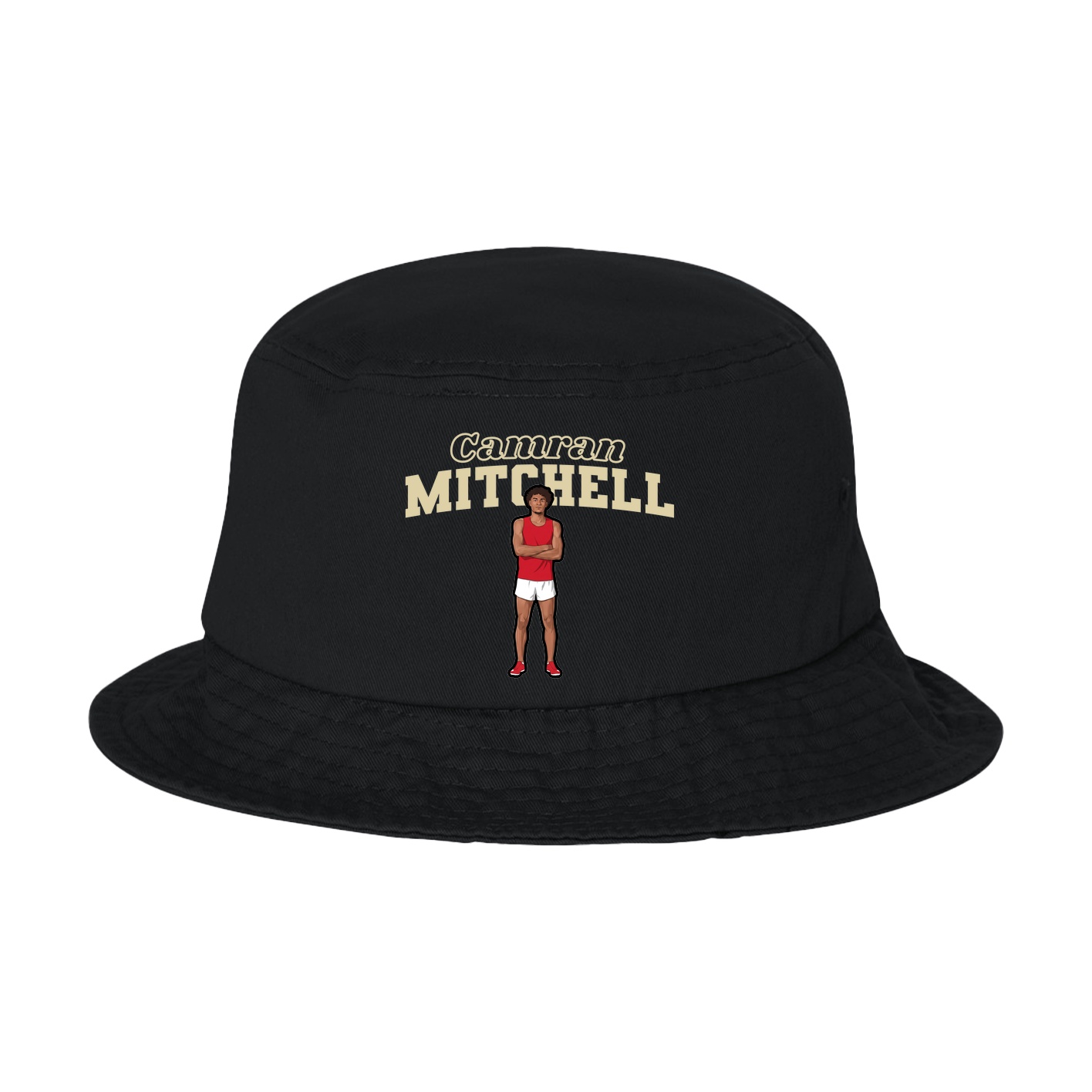 Bucket Cap — Name Arch in Black