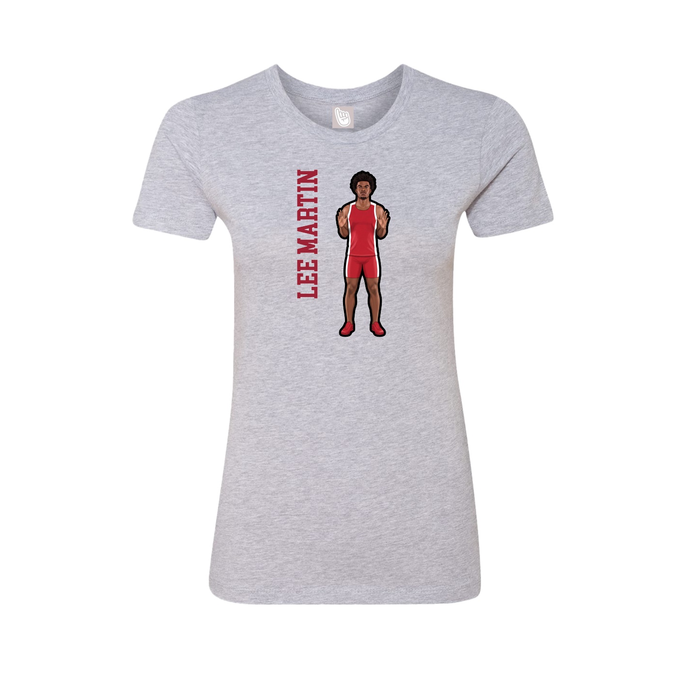 Fitted Women's Tee — Name Vertical in Grey