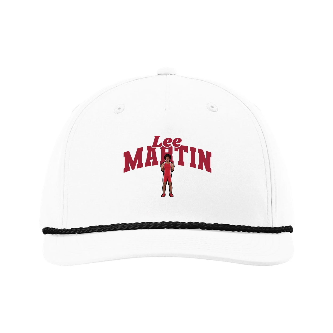 Five-Panel Classic Rope Cap — Signature Arch in White