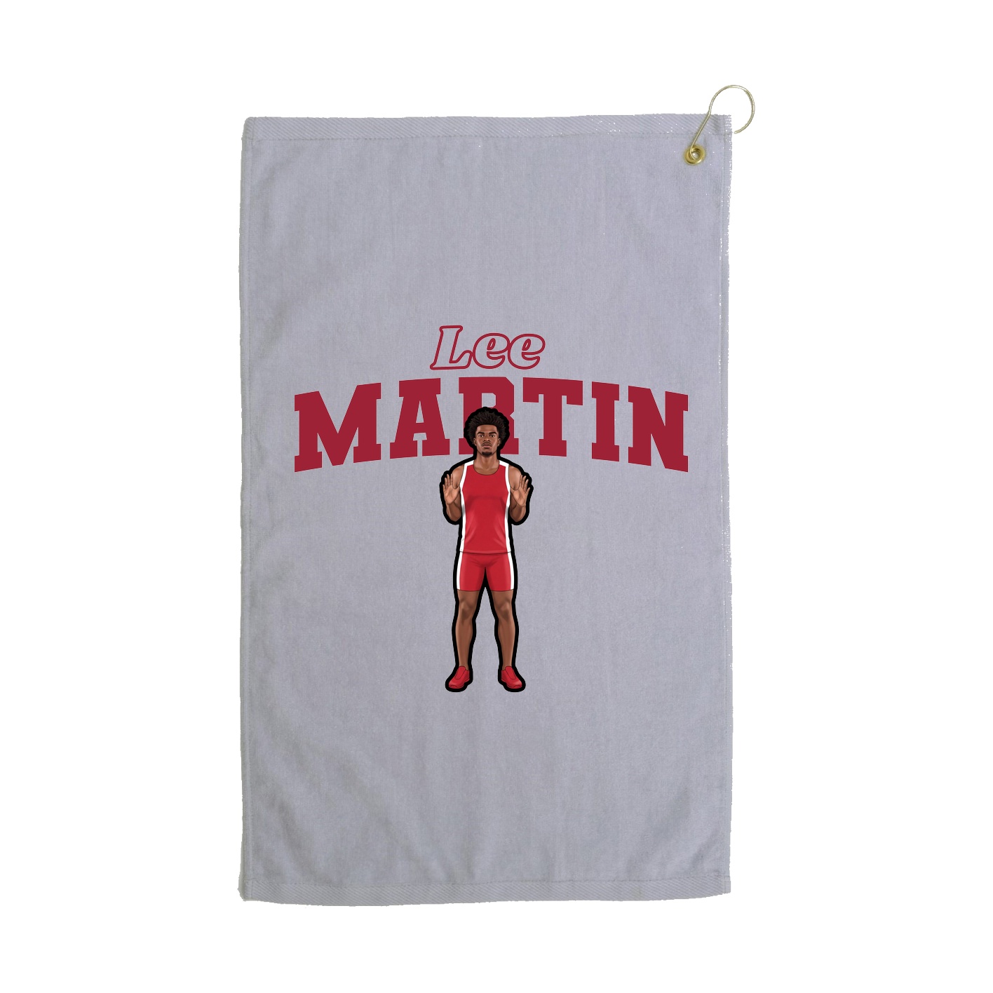 Golf Towel — Name Arch in Grey