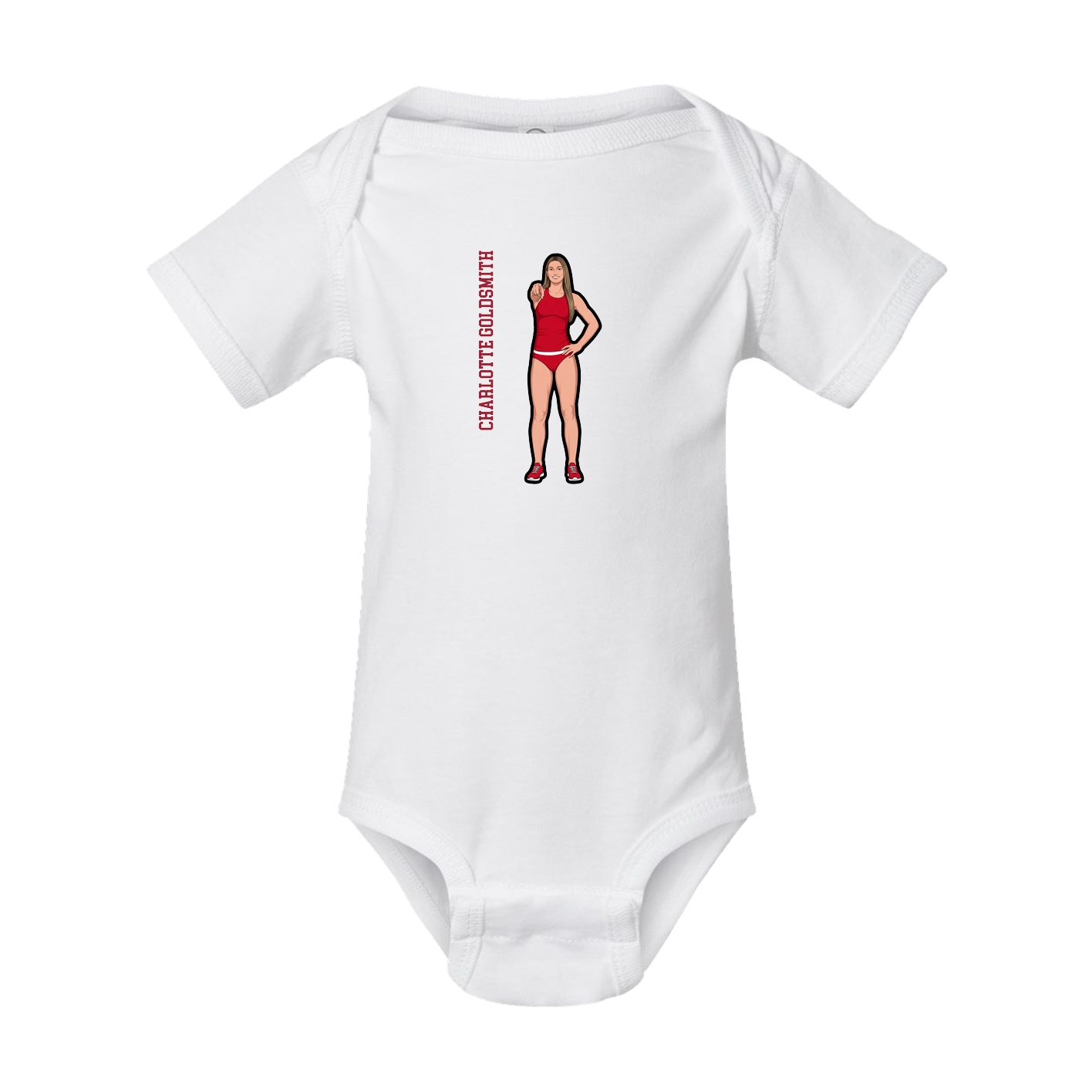 Baby Onesie — Name Vertical in White