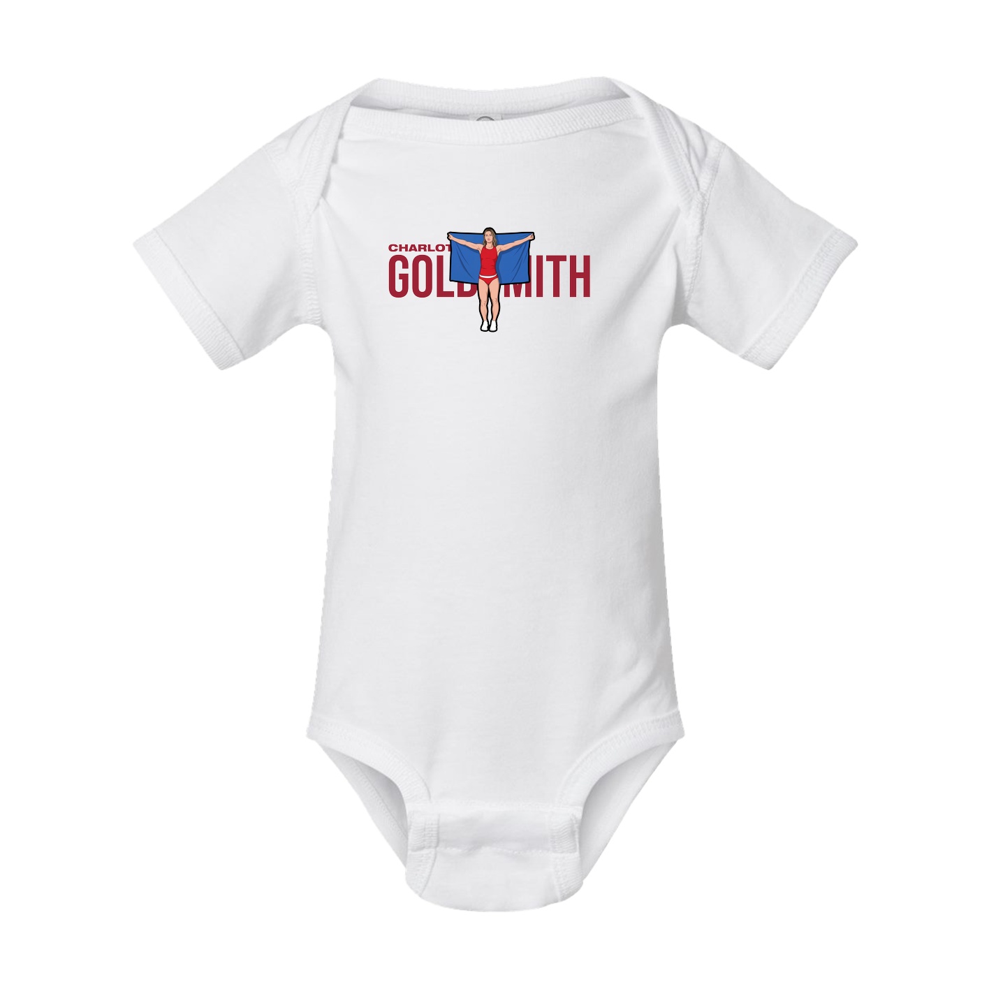 Baby Onesie — Player Name in White