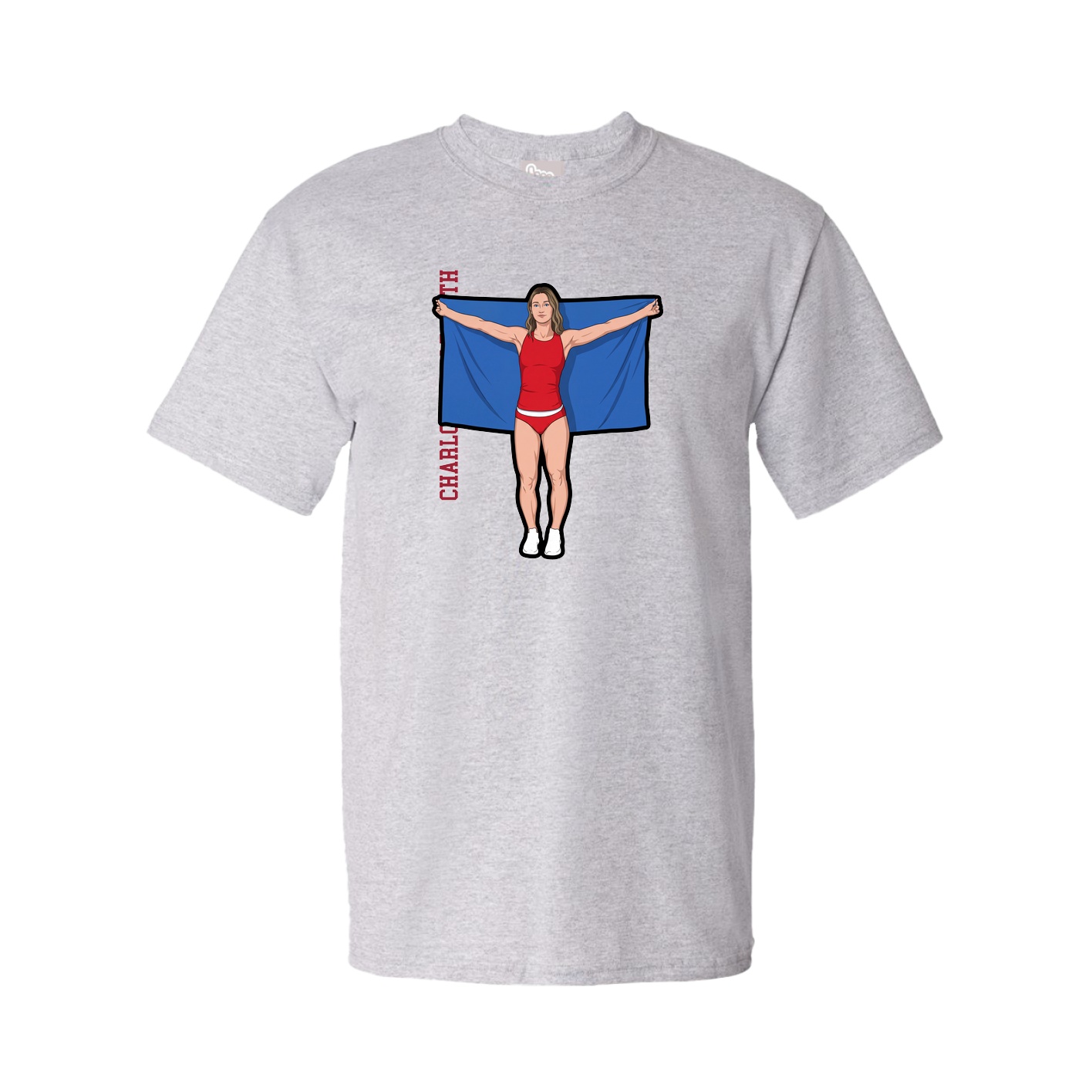 Tee — Name Vertical in Grey