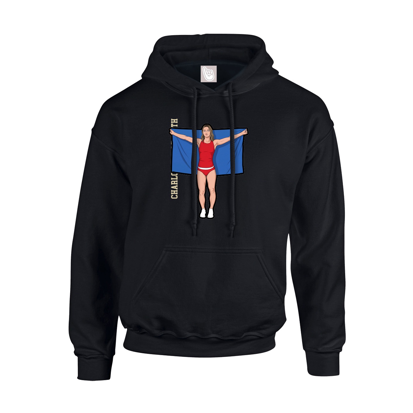 Youth Hoodie — Name Vertical in Black