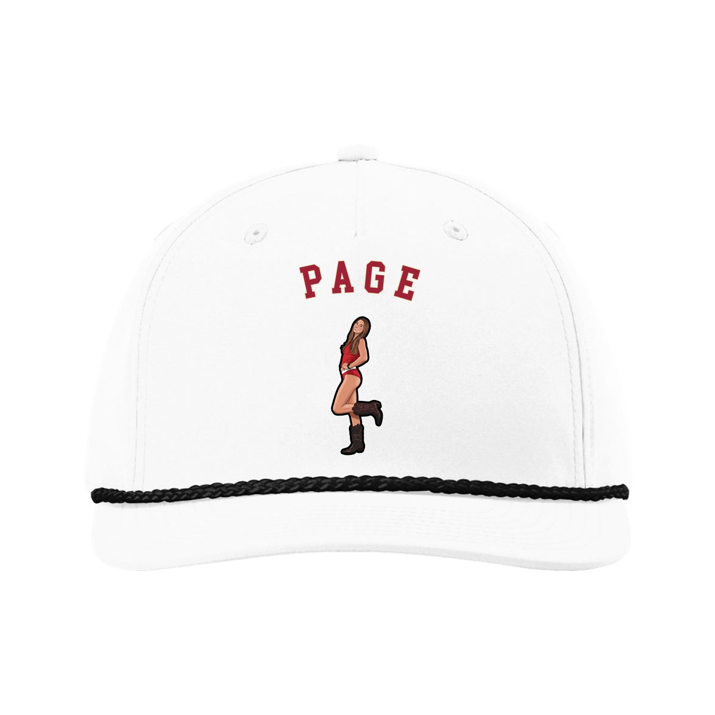 Five-Panel Classic Rope Cap — Shirsey Arch in White
