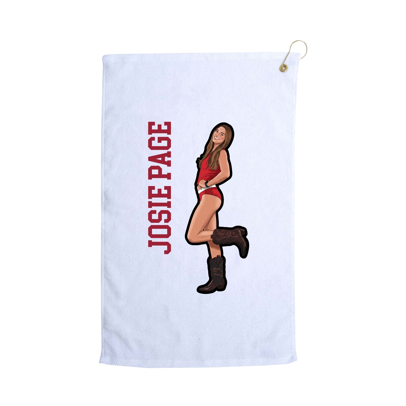 Golf Towel — Name Vertical in White