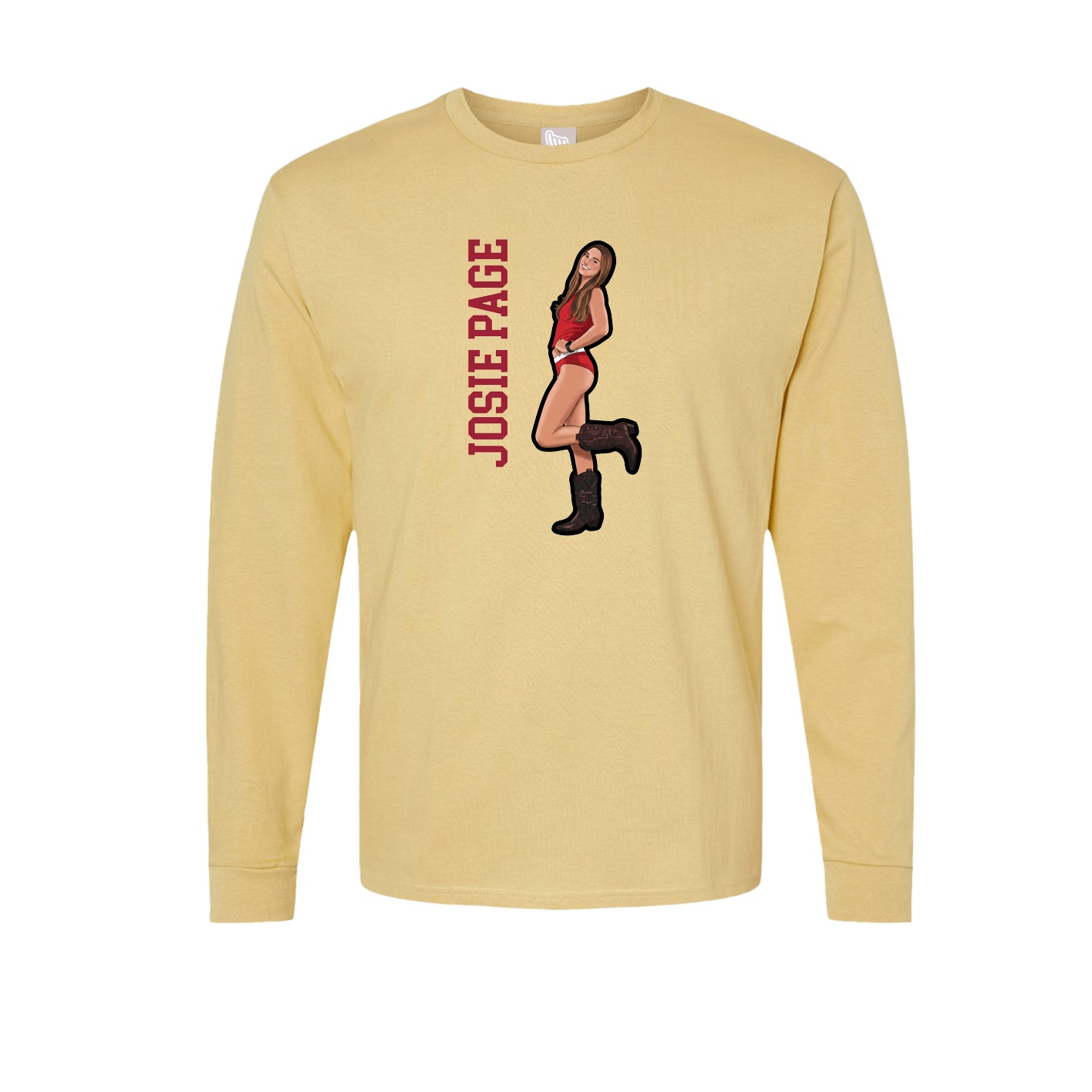 Long Sleeve Tee — Name Vertical in Vegas Gold