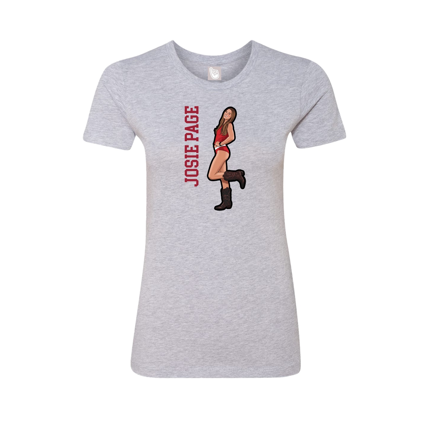 Fitted Women's Tee — Name Vertical in Grey