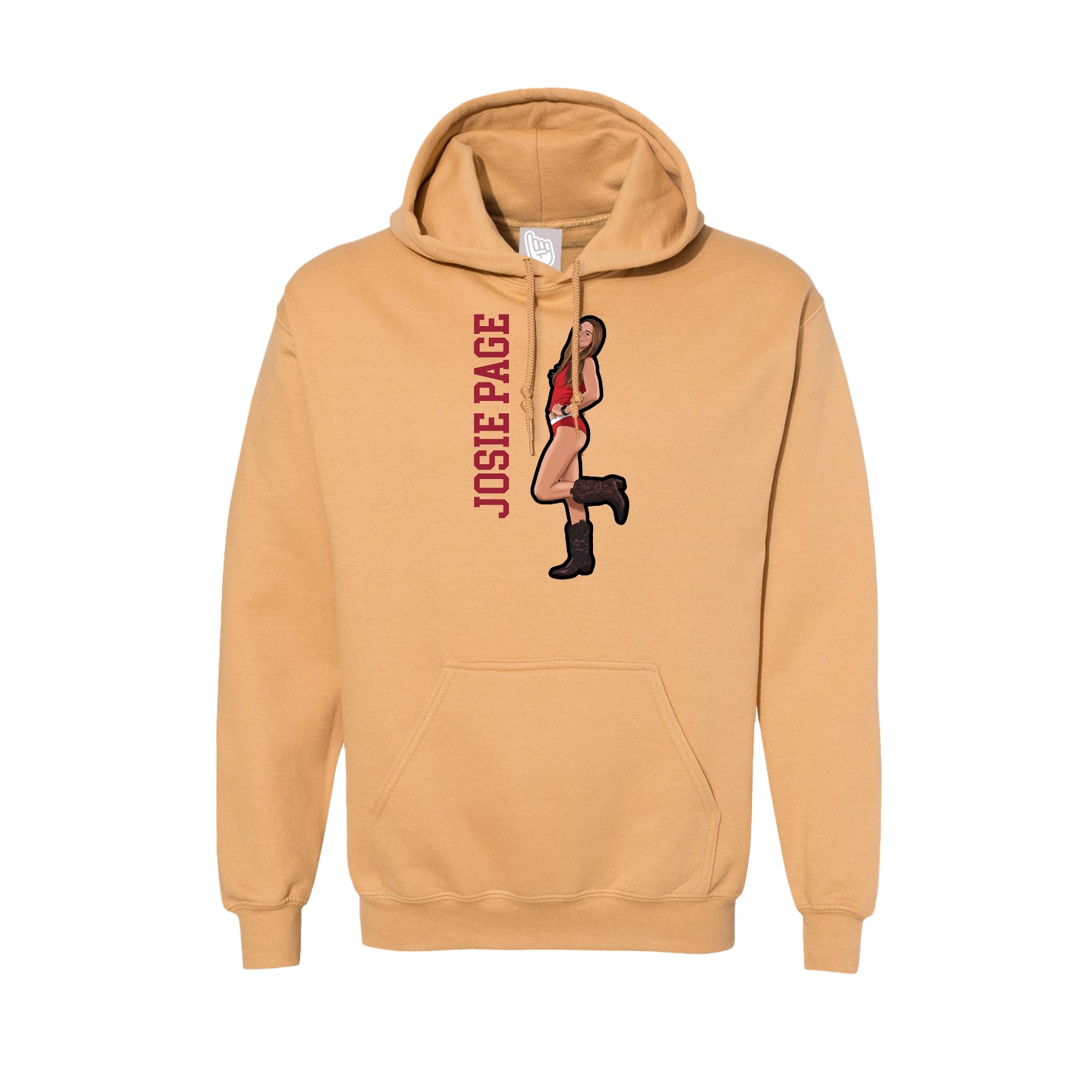 Hoodie — Name Vertical in Vegas Gold
