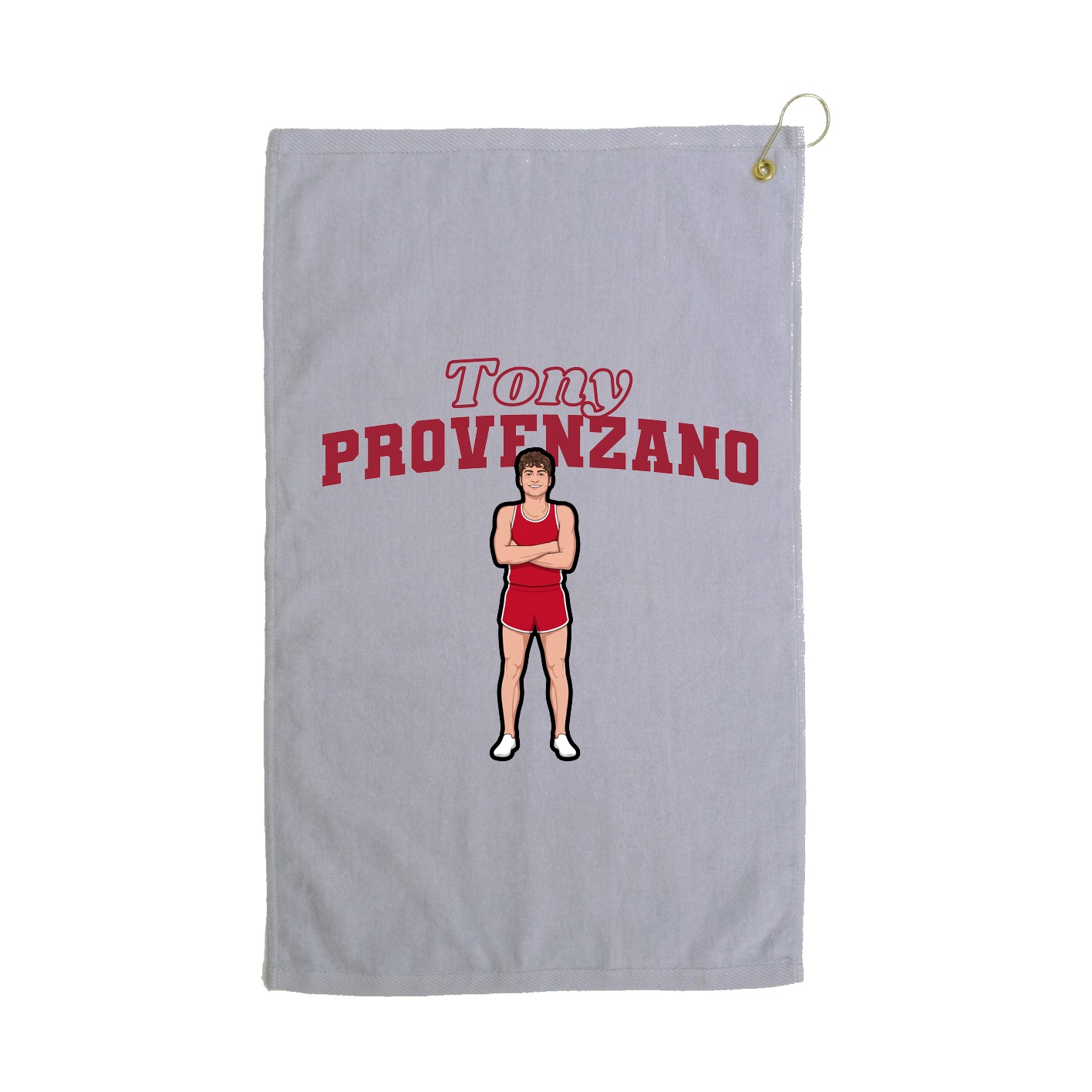 Golf Towel — Name Arch in Grey