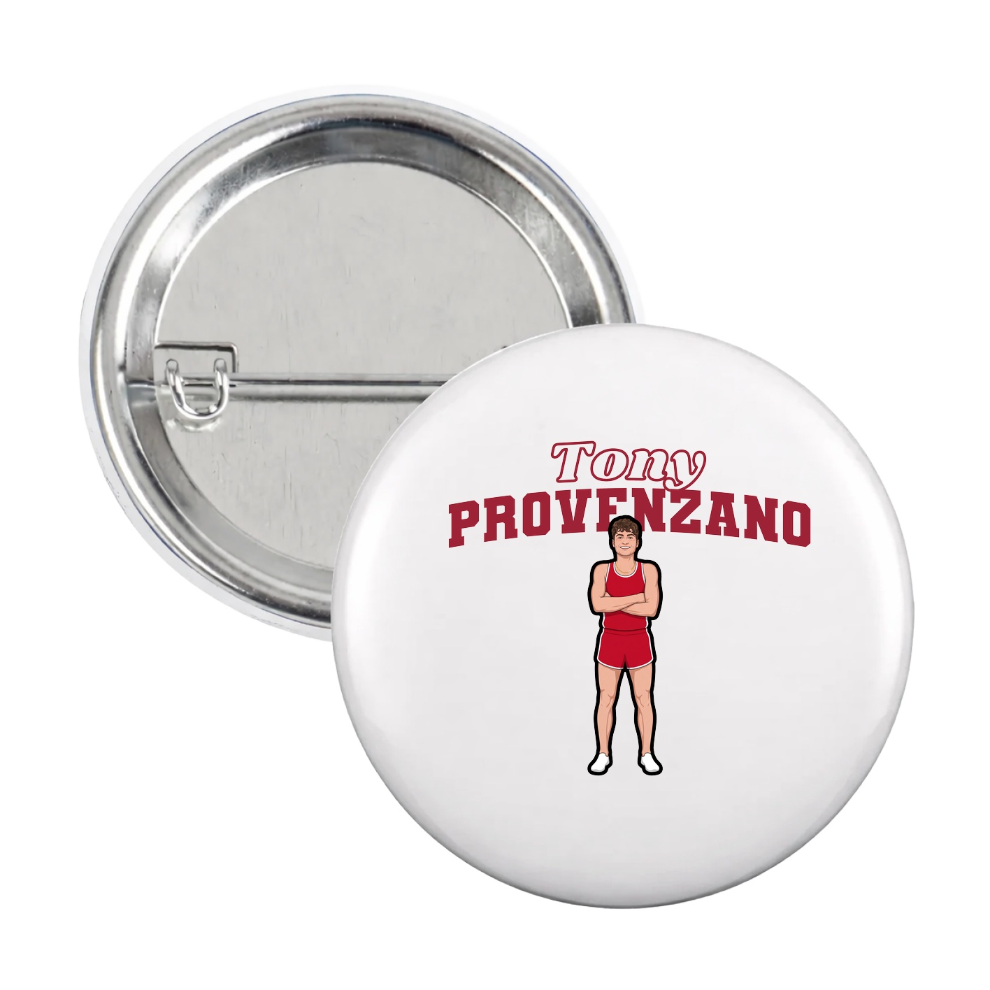 Game Day Button — Name Arch in White