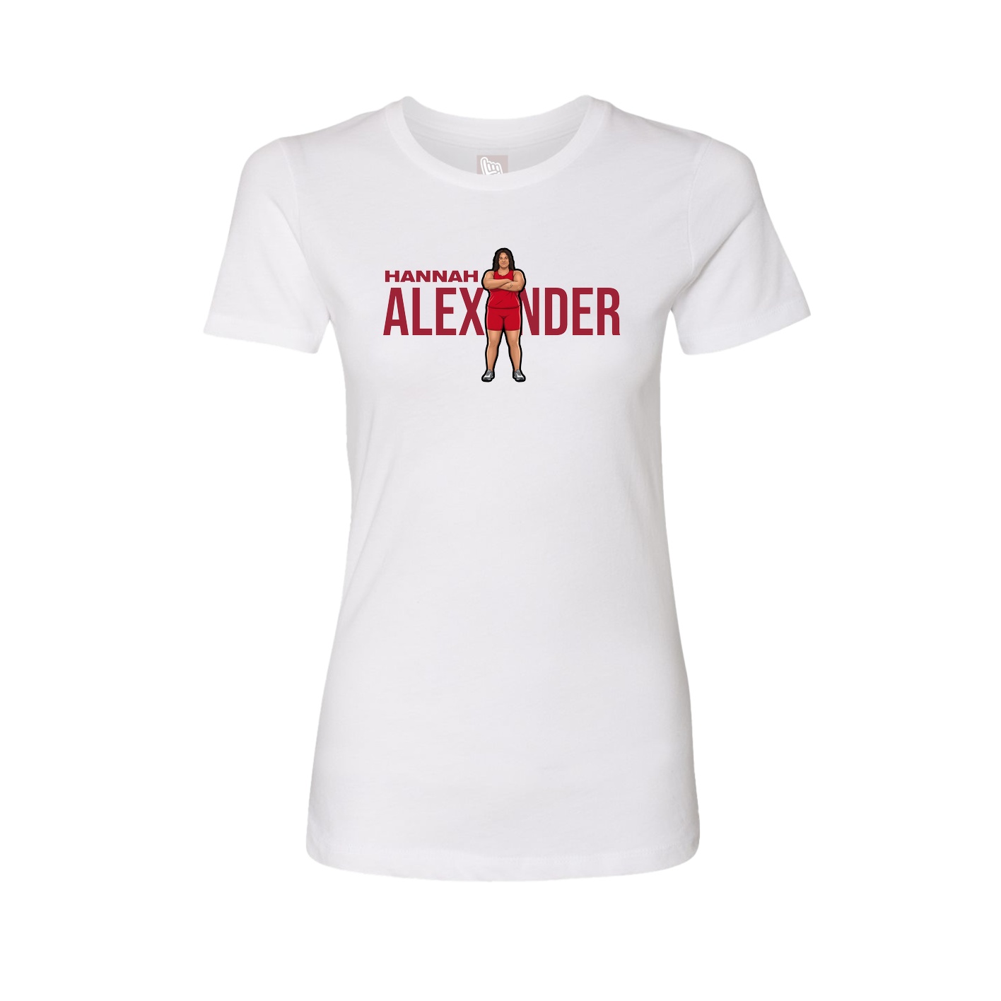 Fitted Women's Tee — Player Name in White