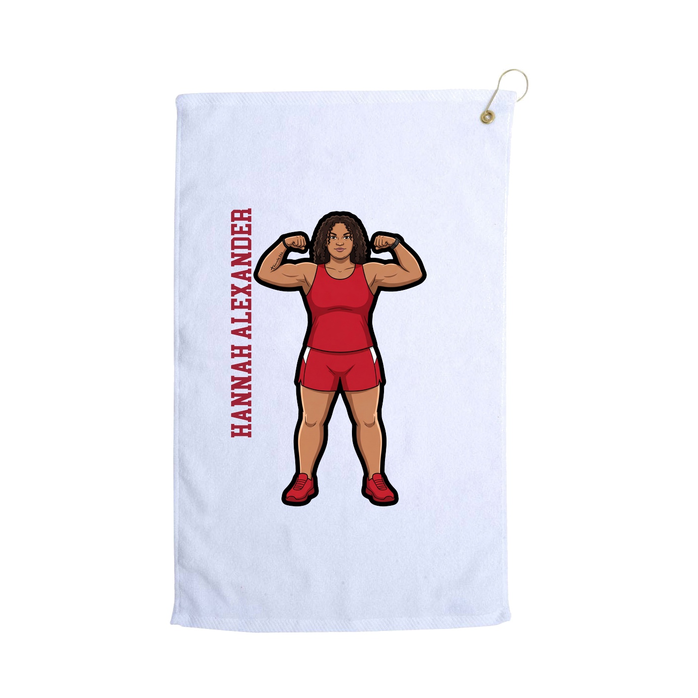 Golf Towel — Name Vertical in White