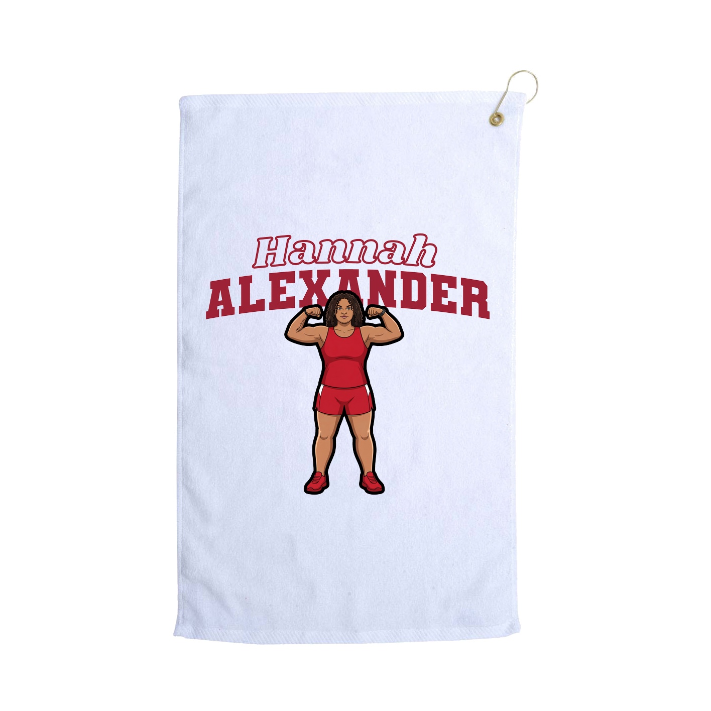 Golf Towel — Name Arch in White