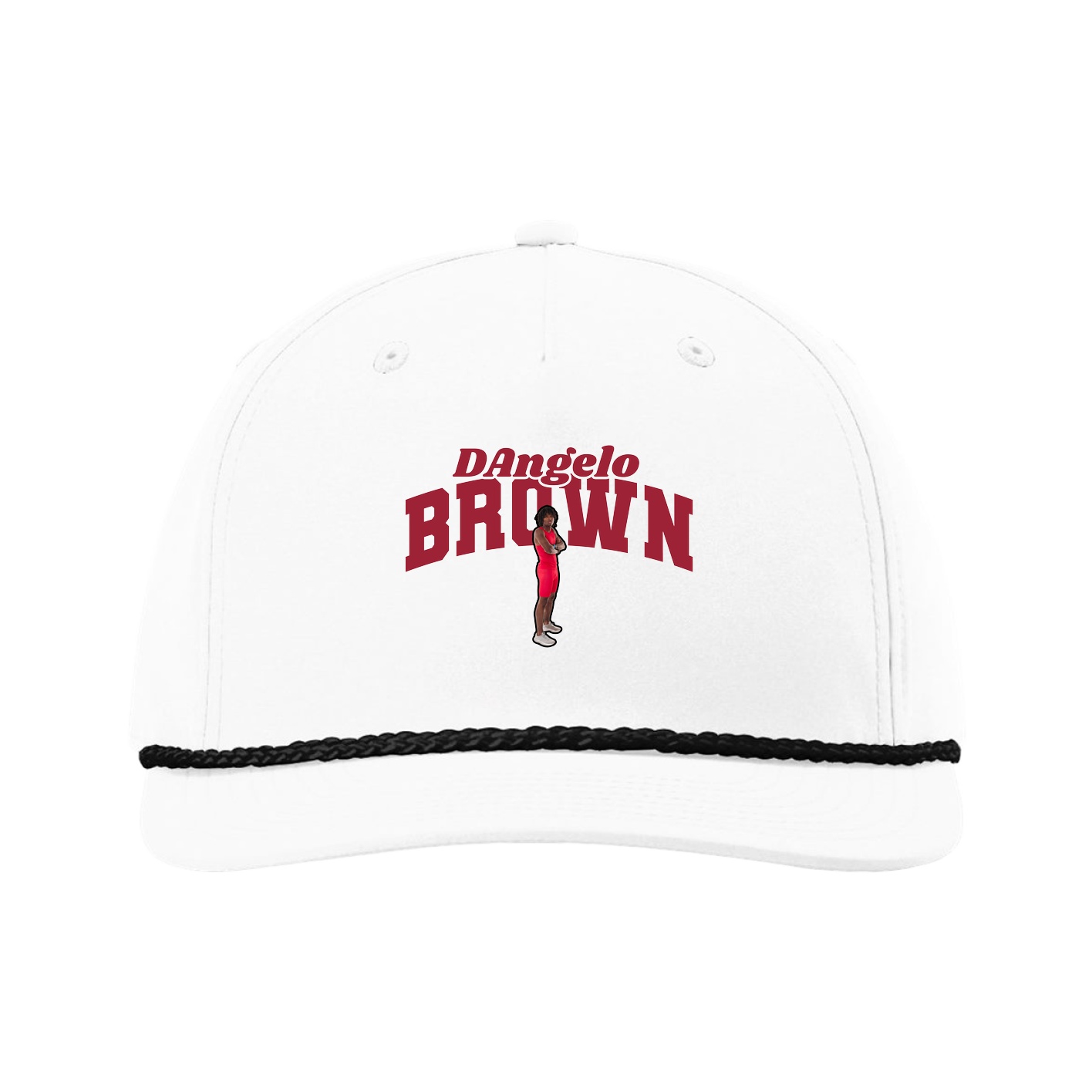 Five-Panel Classic Rope Cap — Signature Arch in White