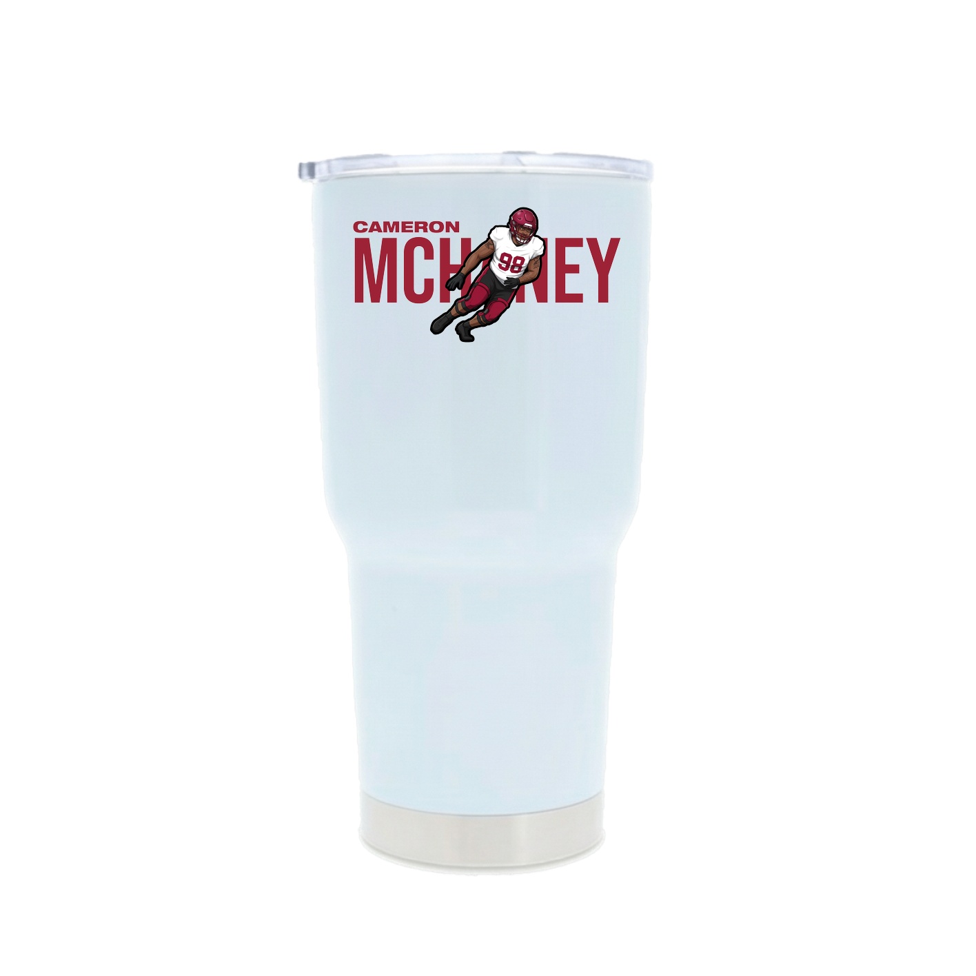 30oz Stainless Steel Tumbler — Player Name in White