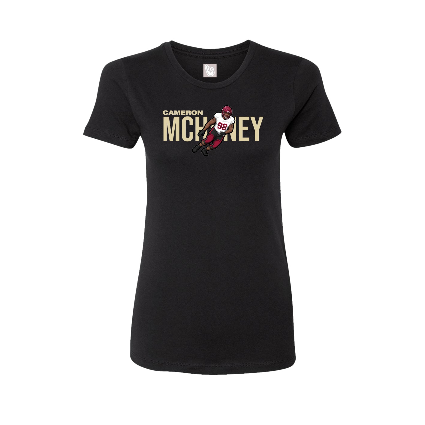 Fitted Women's Tee — Player Name in Black