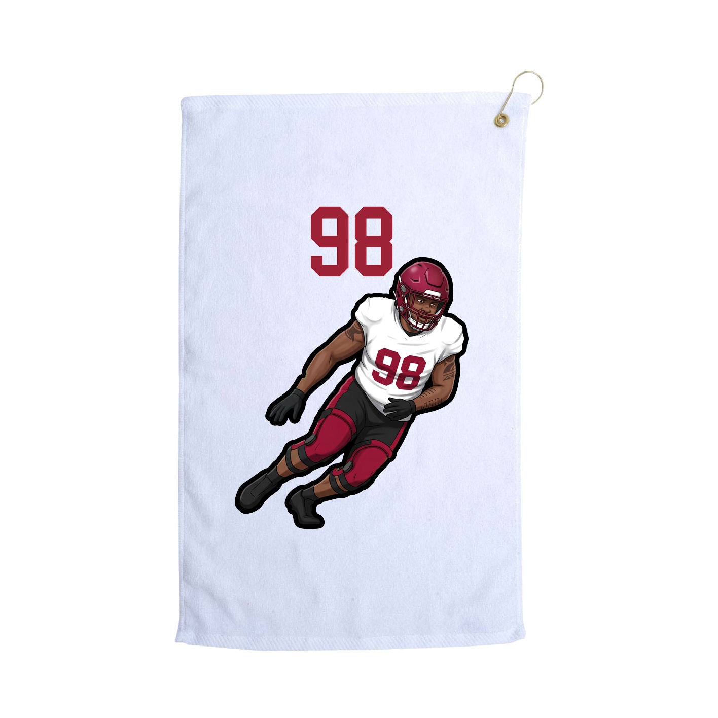 Golf Towel — Number Top in White